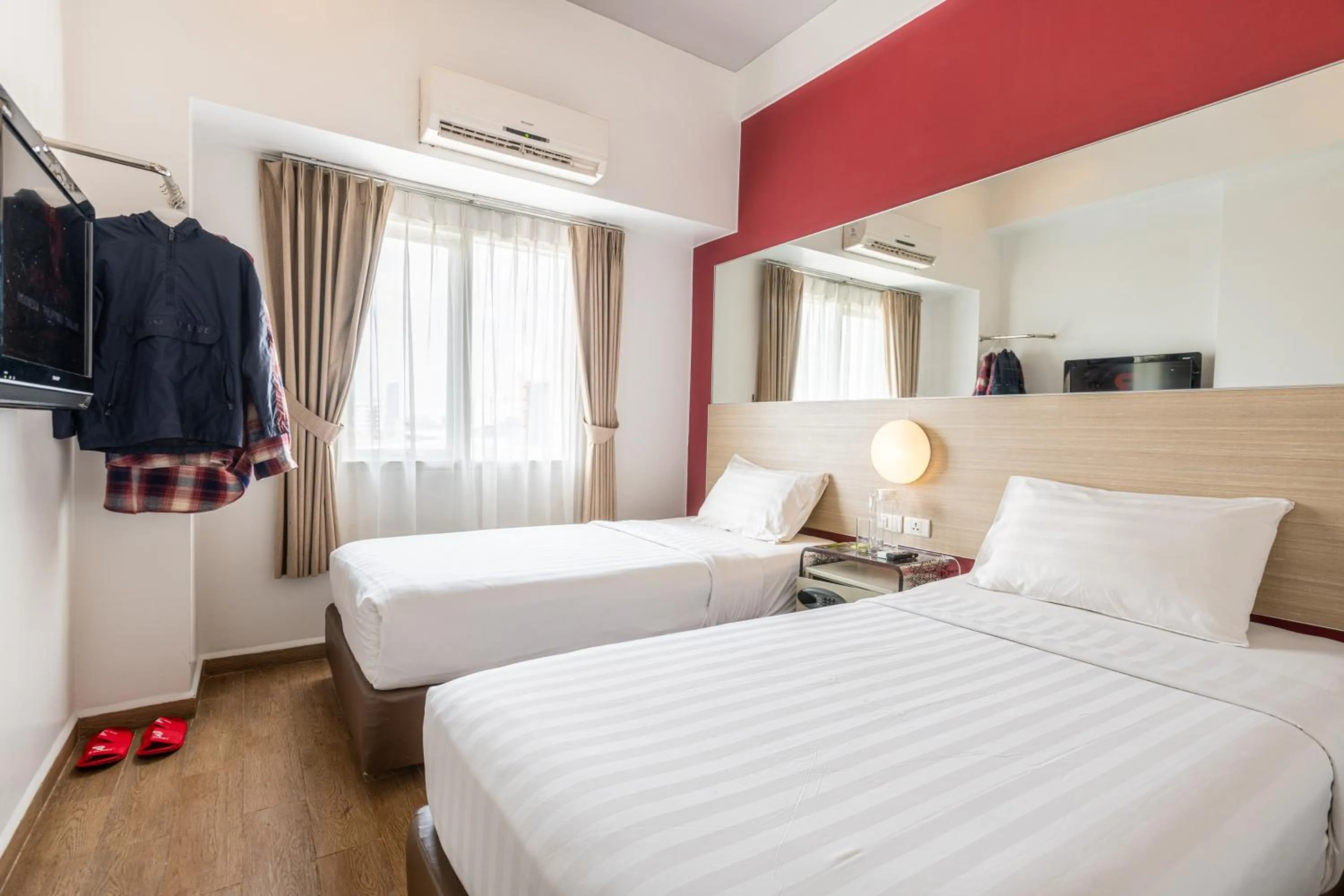 Bed in Monoloog Hotel Pekanbaru