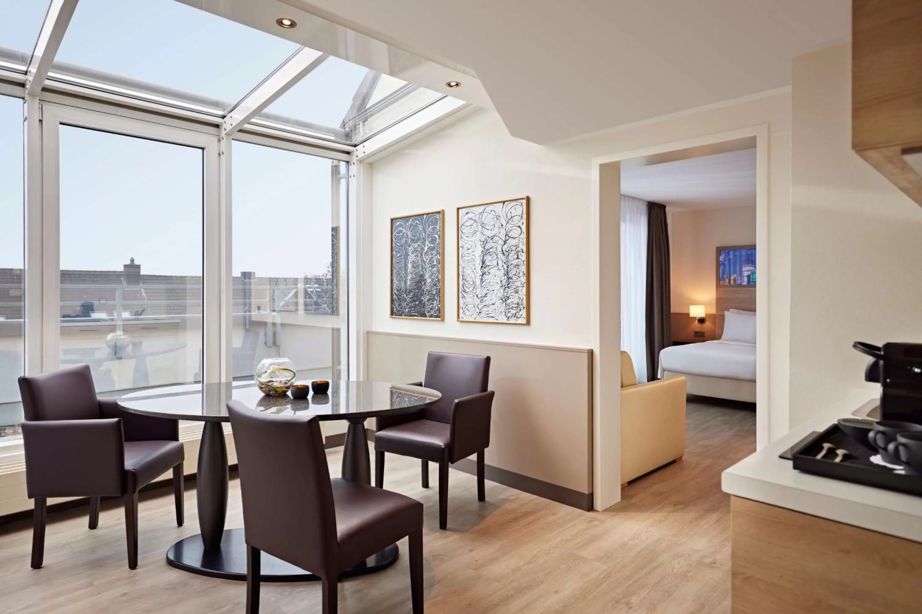 Junior Suite with Balcony and Kitchenette in Lindner Hotel Dusseldorf Airport, part of JdV by Hyatt