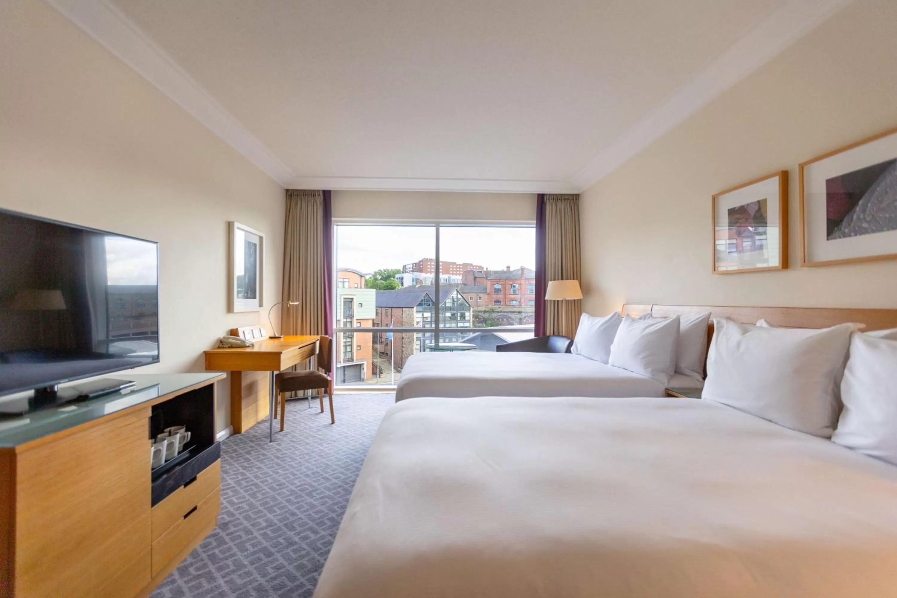 Double Room with Two Double Beds and View in Hilton Newcastle Gateshead