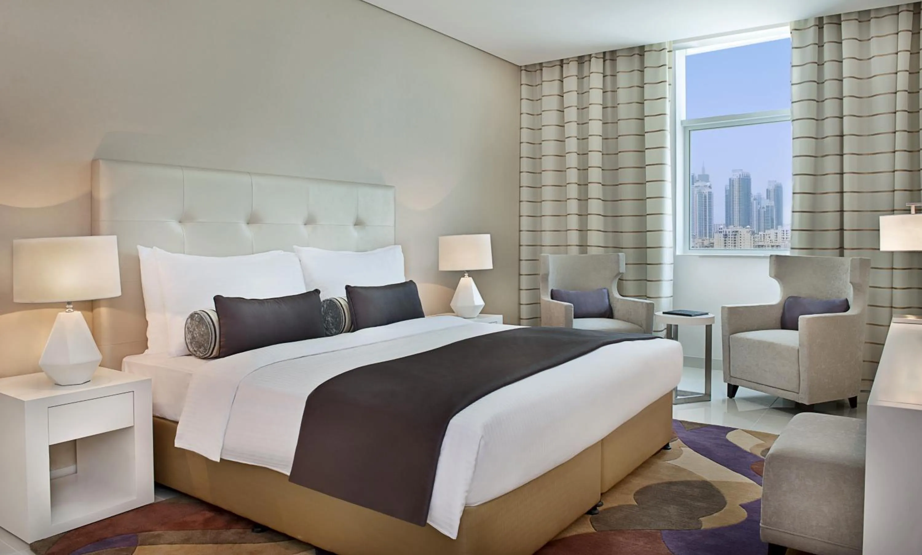 Three Bedroom Suite with kitchenette  - Burj Khalifa View in DAMAC Maison Cour Jardin
