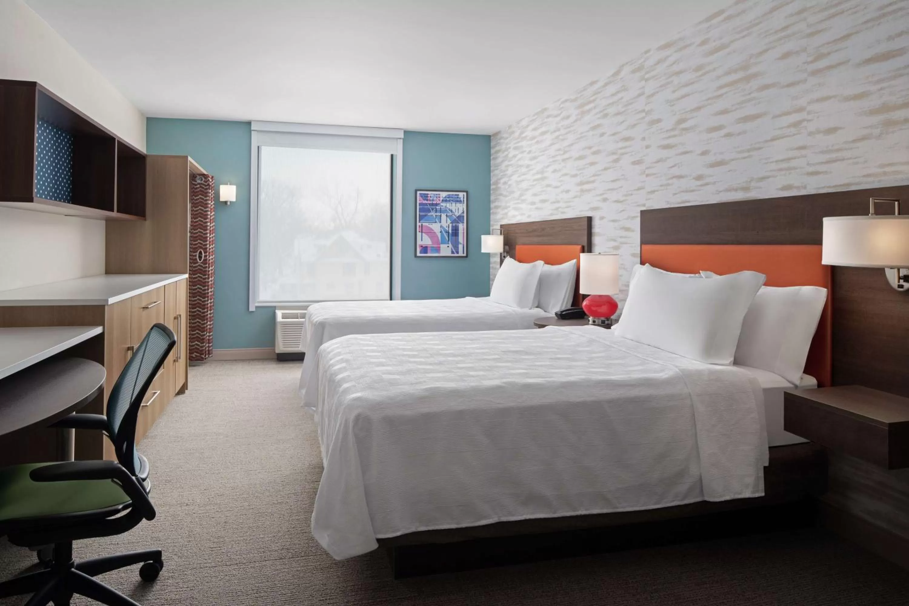 Queen Studio with Two Queen Beds - Non-Smoking in Home2 Suites by Hilton Des Moines at Drake University