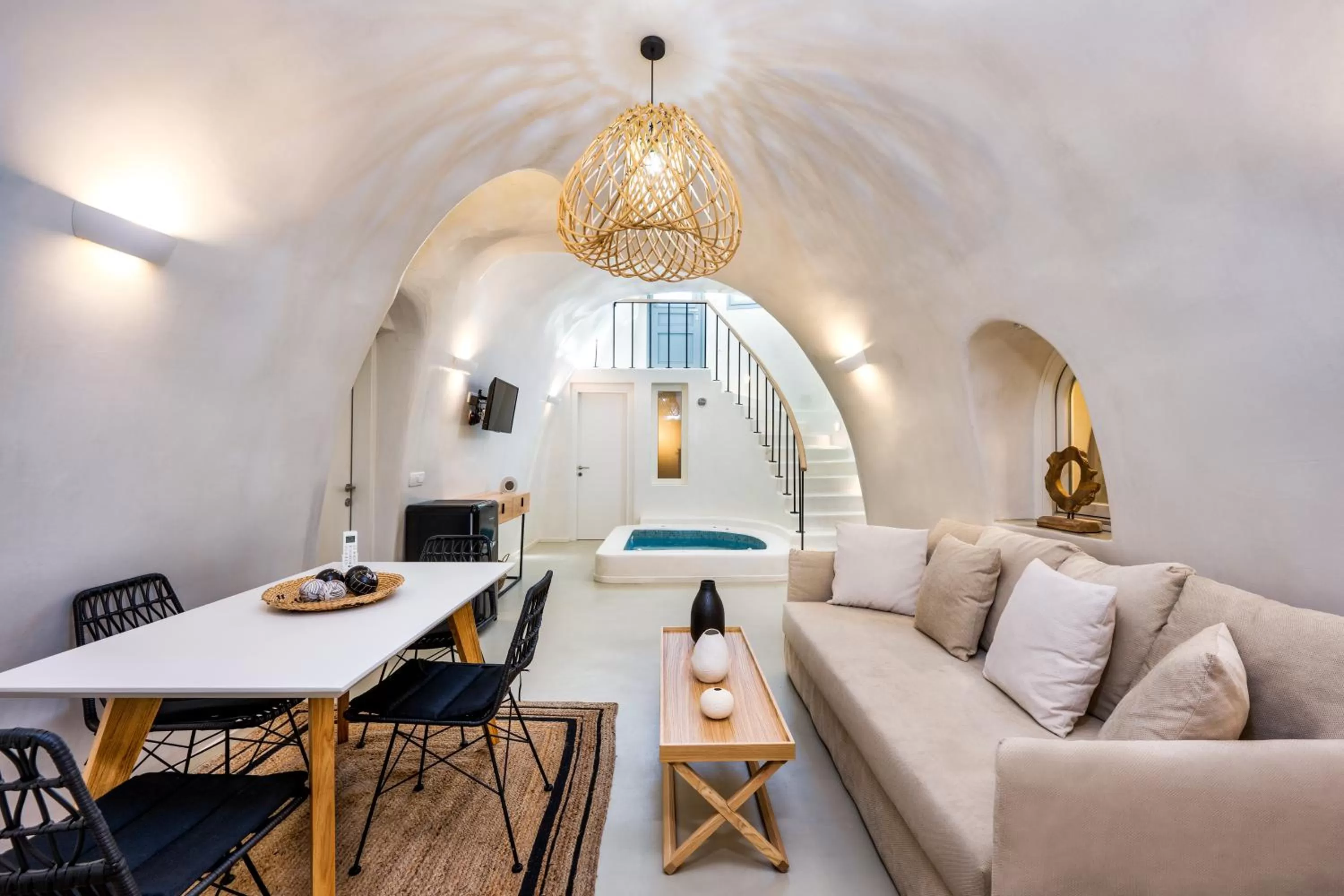 King Suite carved into the rock with indoor hot tub in Hill Suites