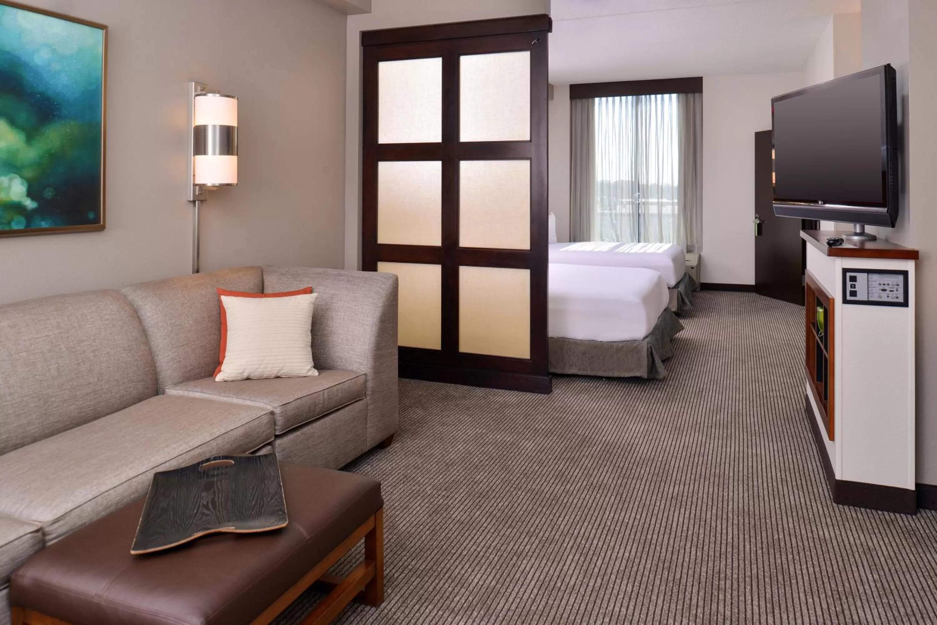 Queen Room with Two Queen Beds, Sofa Bed and Accessible Tub - single occupancy in Hyatt Place Garden City