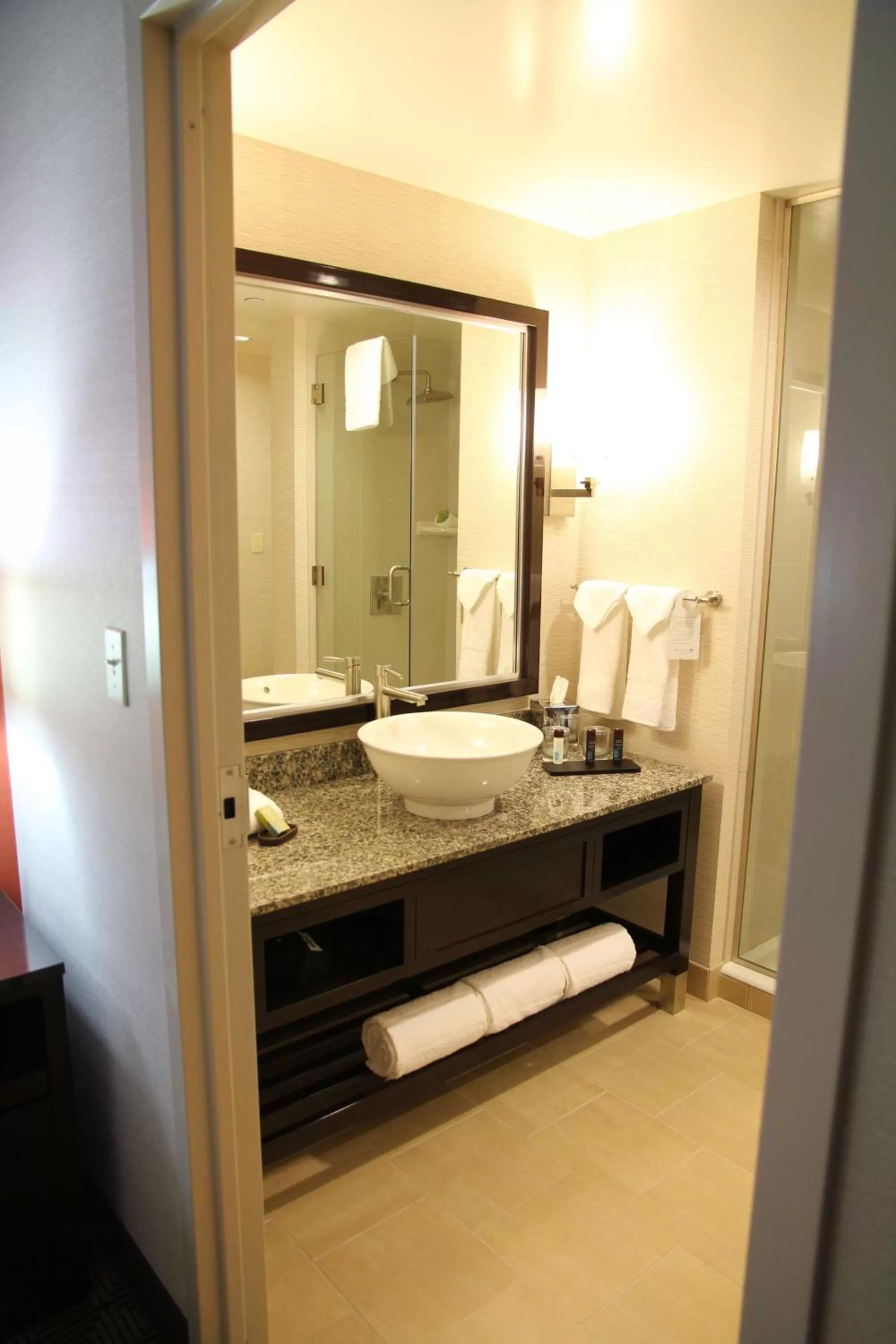 King Suite with Roll In Shower - Disability Access/Non-Smoking with Mountain View in Embassy Suites Ontario - Airport