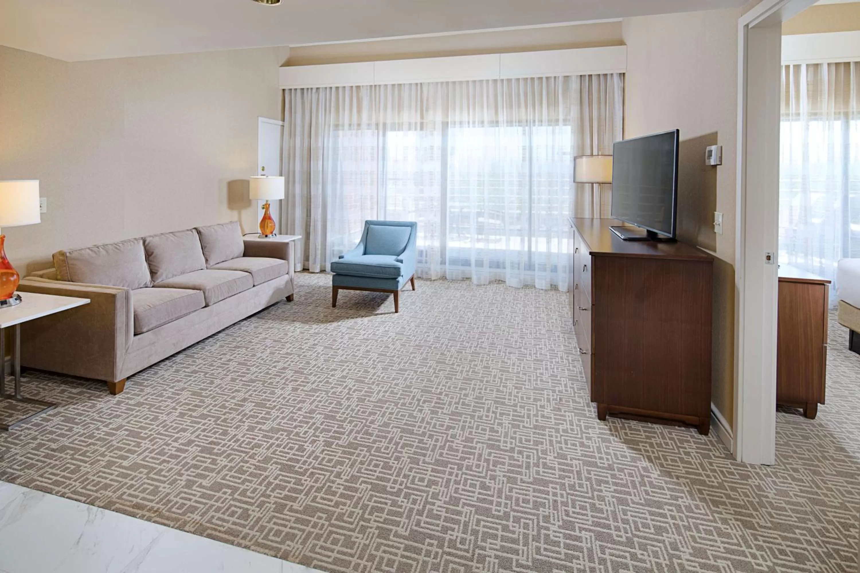 One-Bedroom King Corner Suite in Hilton Boston Dedham