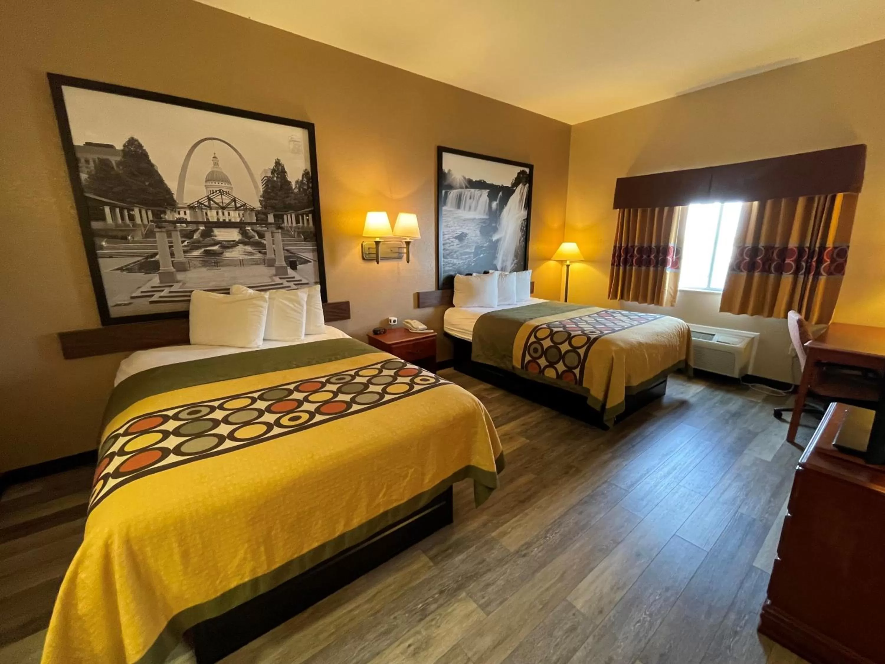 Queen Room with Two Queen Beds and Roll-In Shower - Mobility Accessible/Non-Smoking in Super 8 by Wyndham Rolla