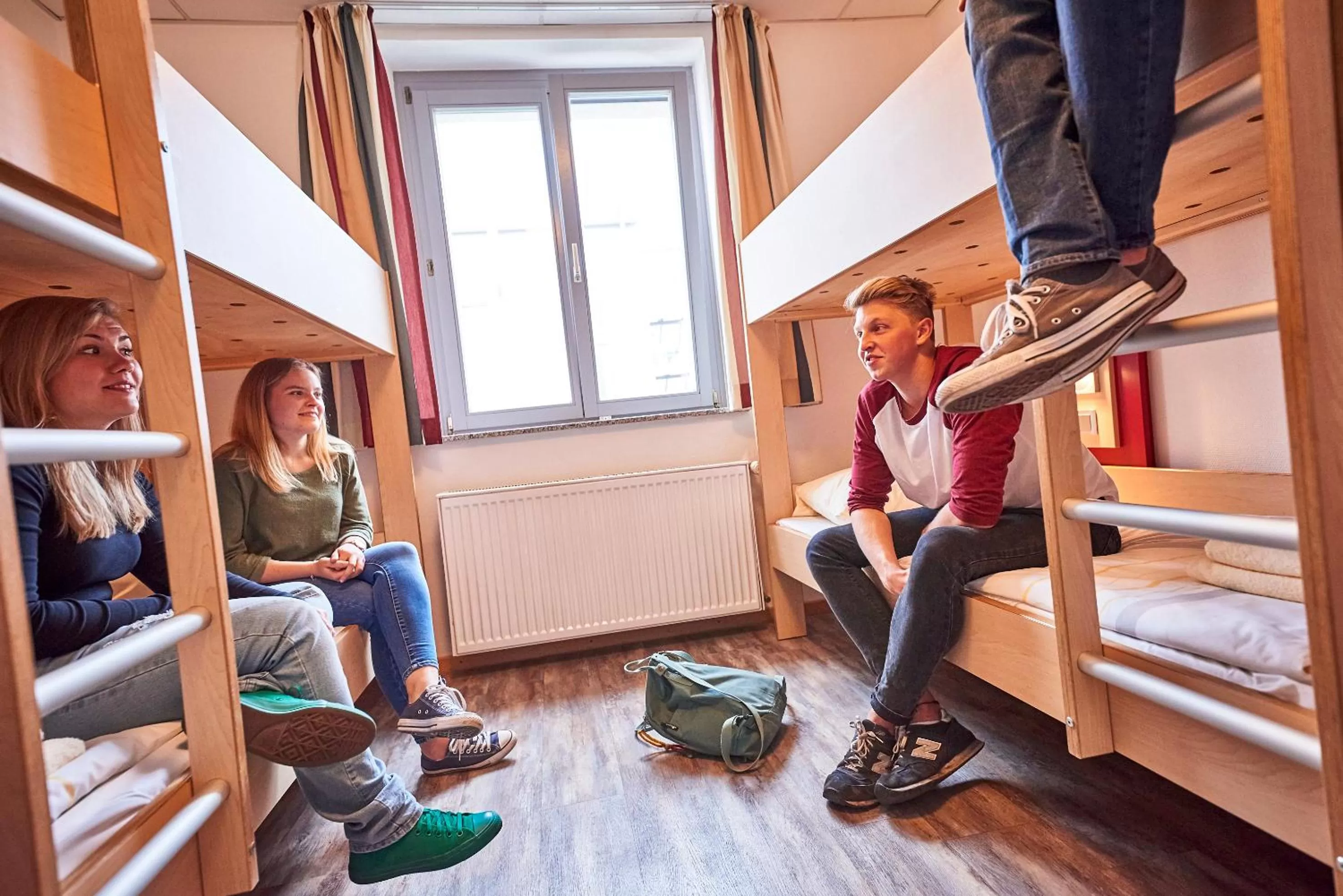 Single Bed in Male Dormitory Room in DJH-Gästehaus Bermuda3Eck