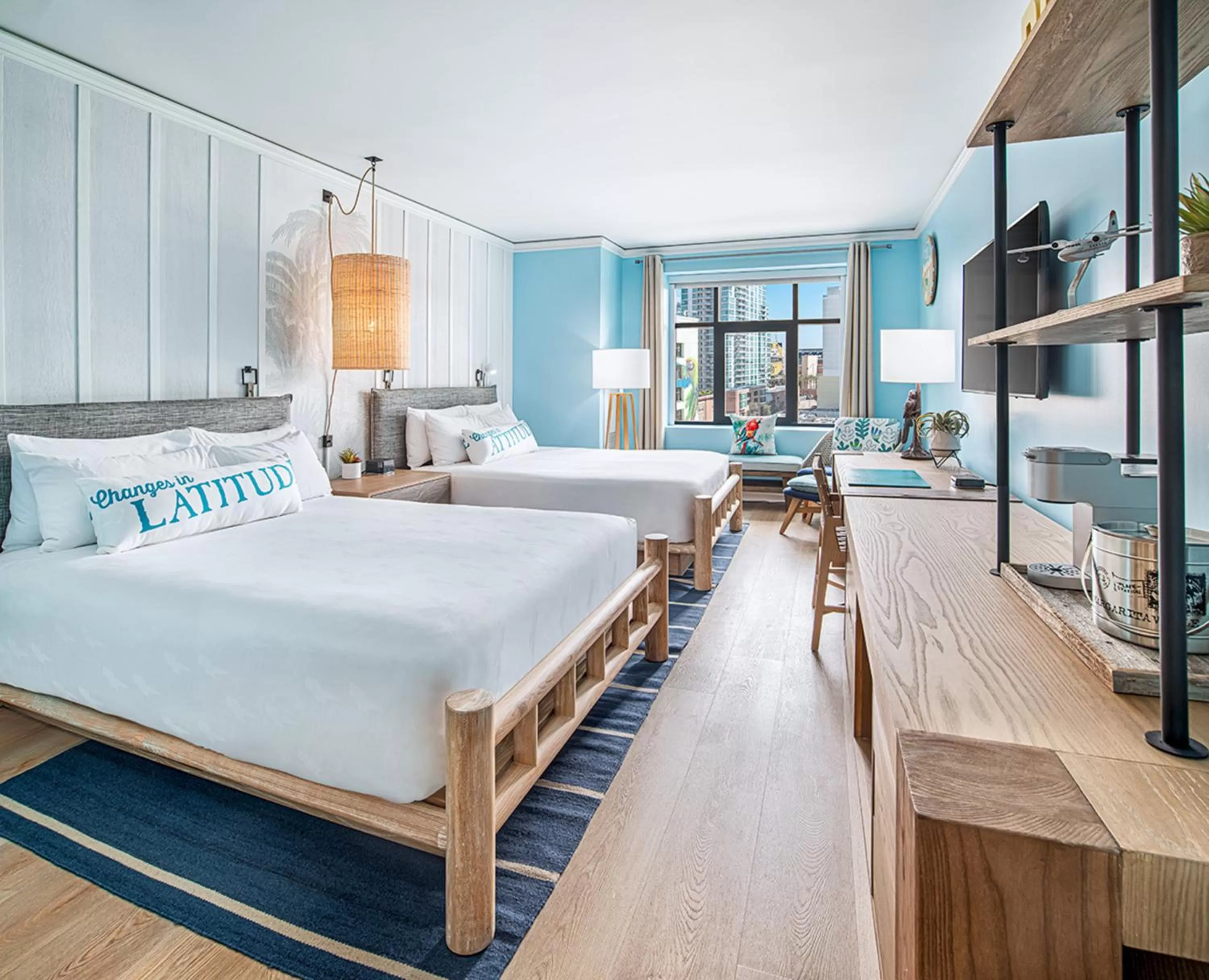Skyline Deluxe Room with Two Queen Beds in Margaritaville Hotel San Diego Gaslamp Quarter