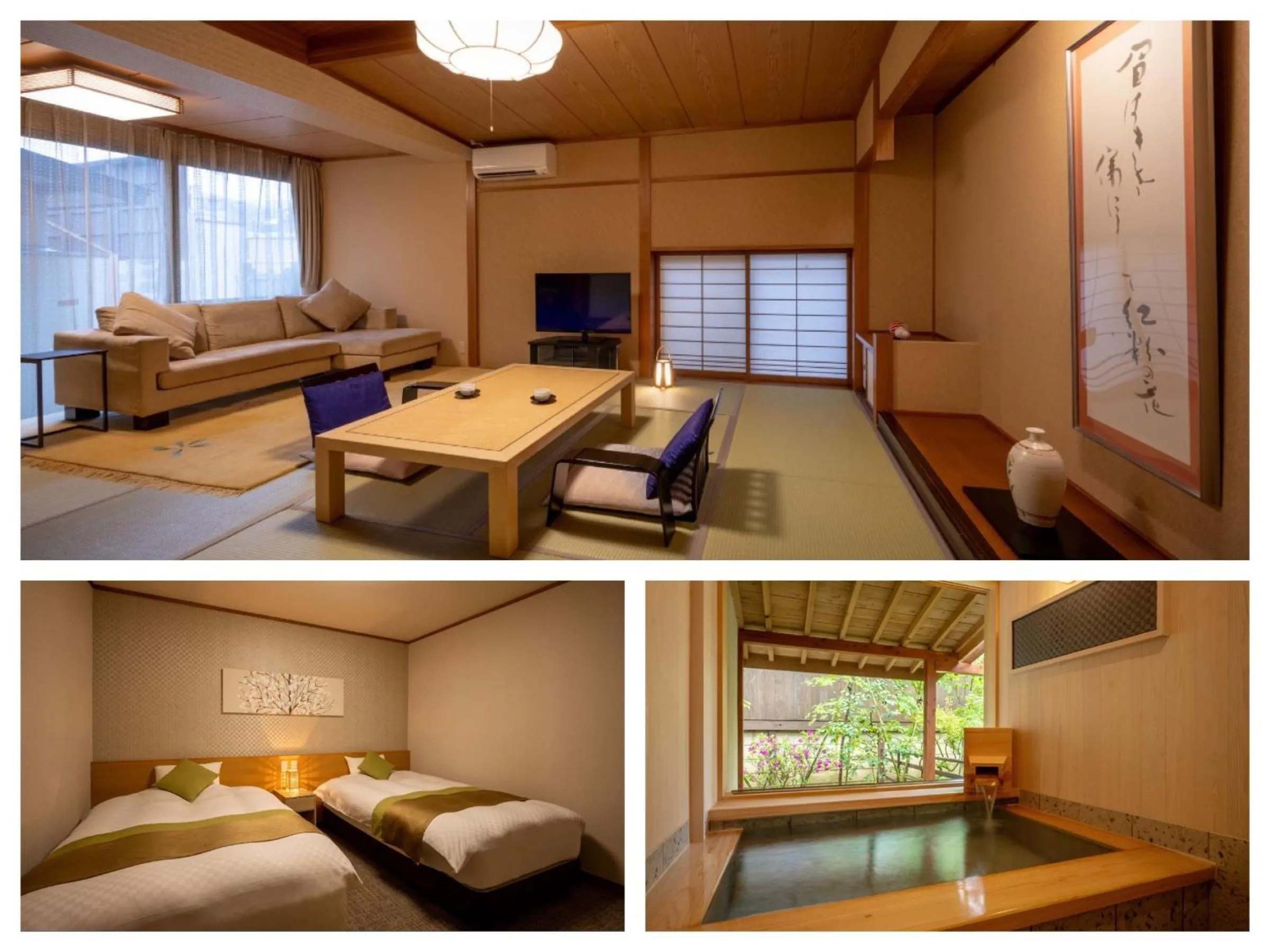 Japanese Western Style Room with Open-Air Bath in Hohoemino Kuyufu Tsuruya