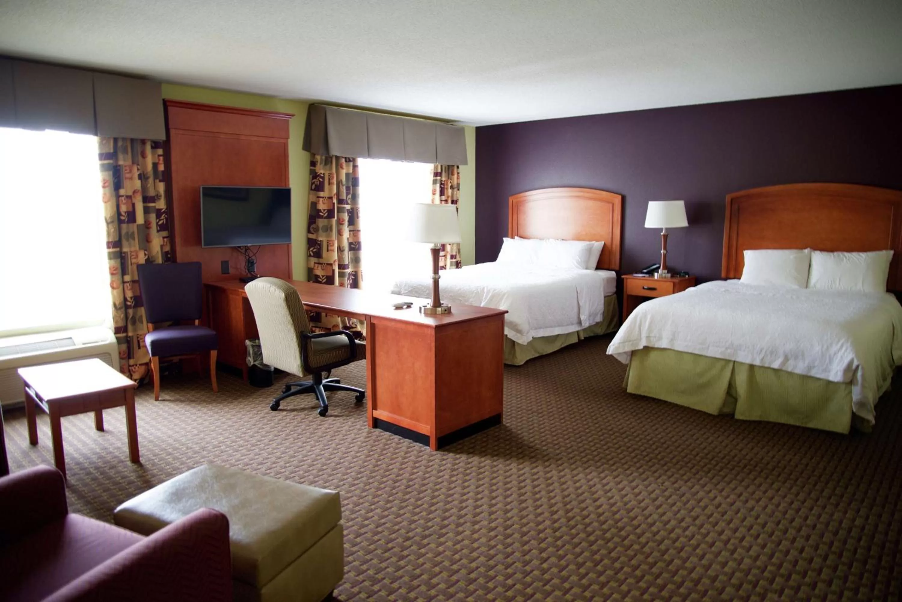 Queen Studio Suite with Two Queen Beds and Sofa Bed - Non-Smoking in Hampton Inn & Suites Moline-Quad City Int'l Aprt