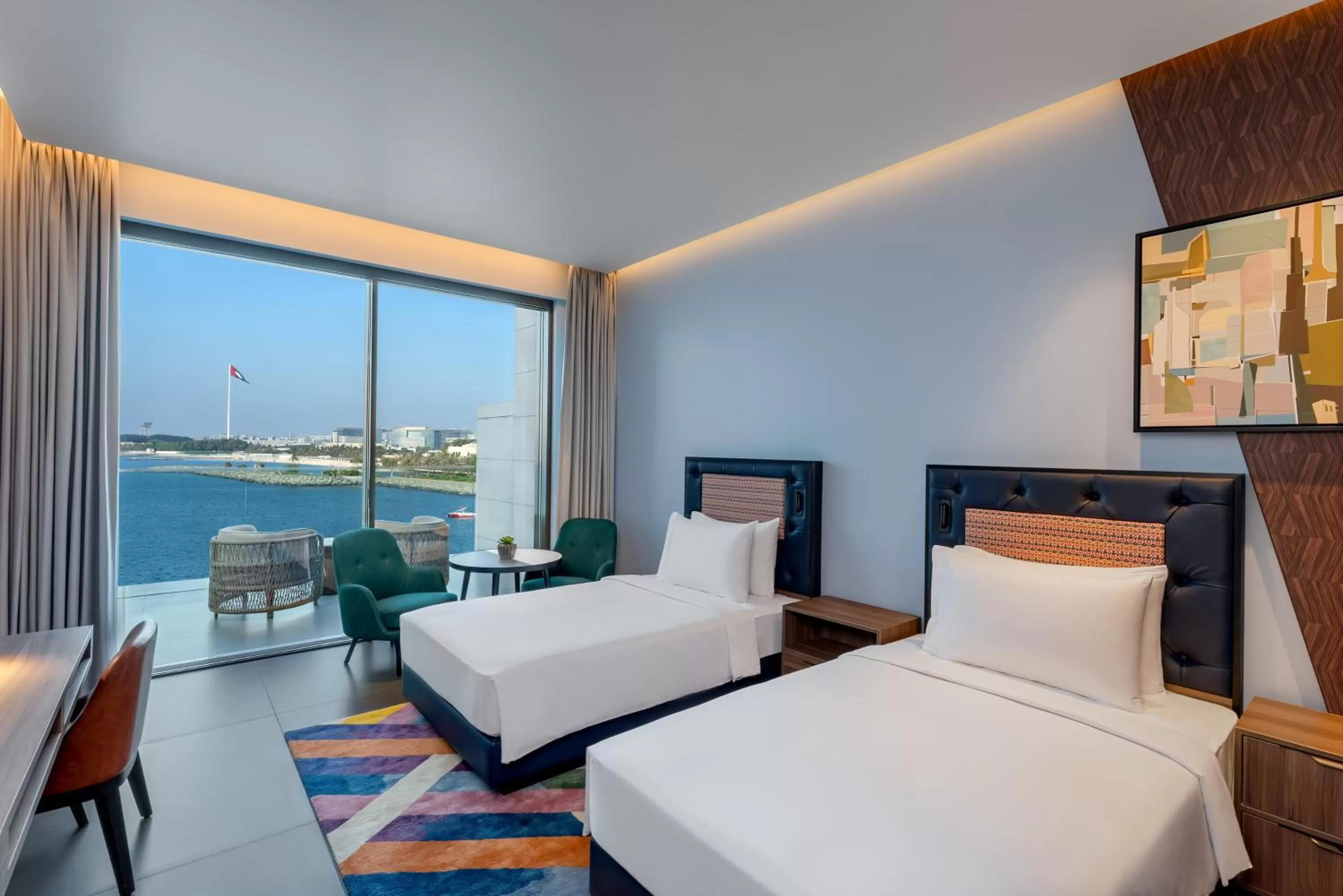 Twin Room with Balcony and Sea View - Complimentary Transfer to Mercato Mall, 20% off Food & Soft Beverage in Hyatt Centric Jumeirah Dubai