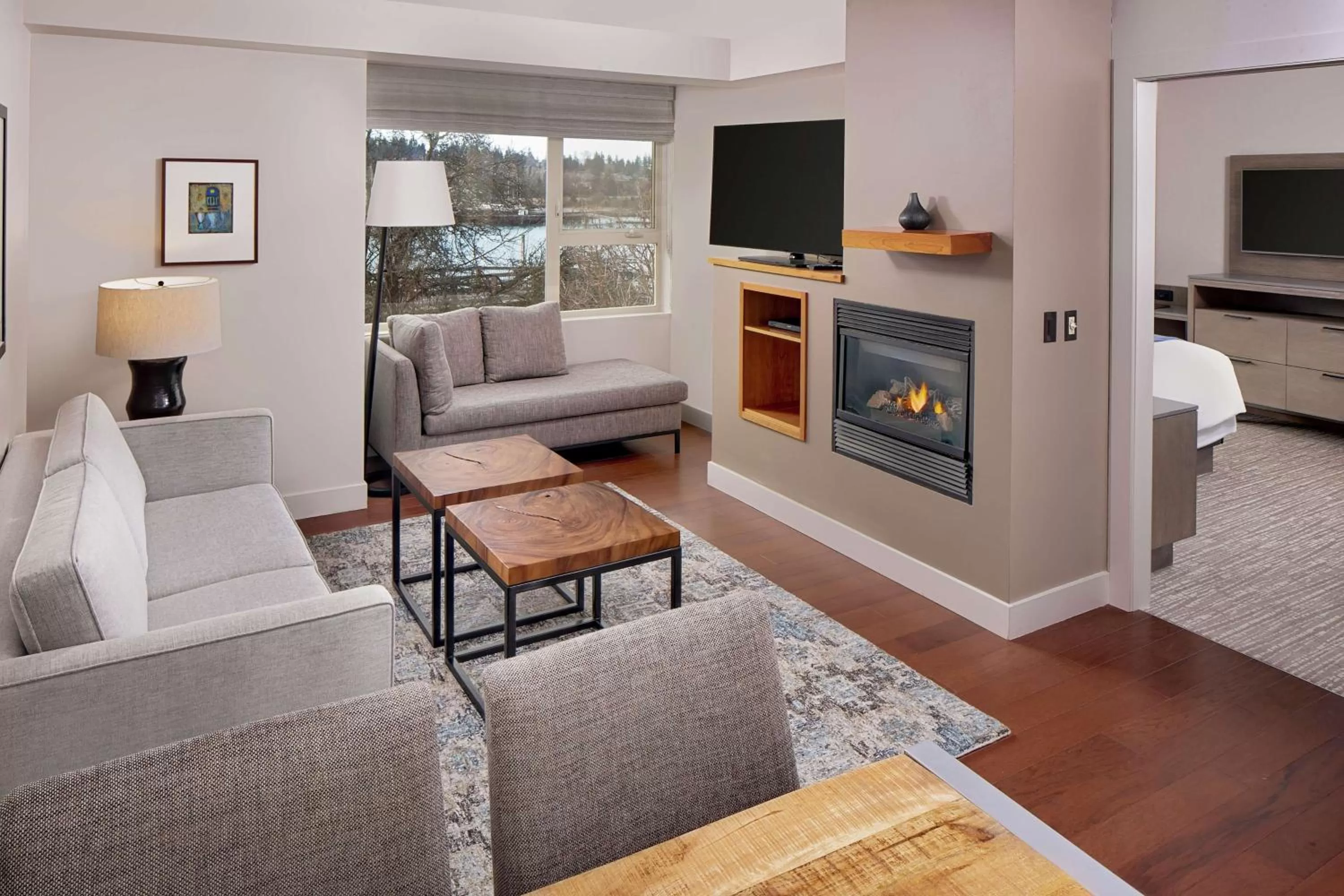One-Bedroom Corner King Suite with Bay View in Chrysalis Inn & Spa Bellingham, Curio Collection by Hilton