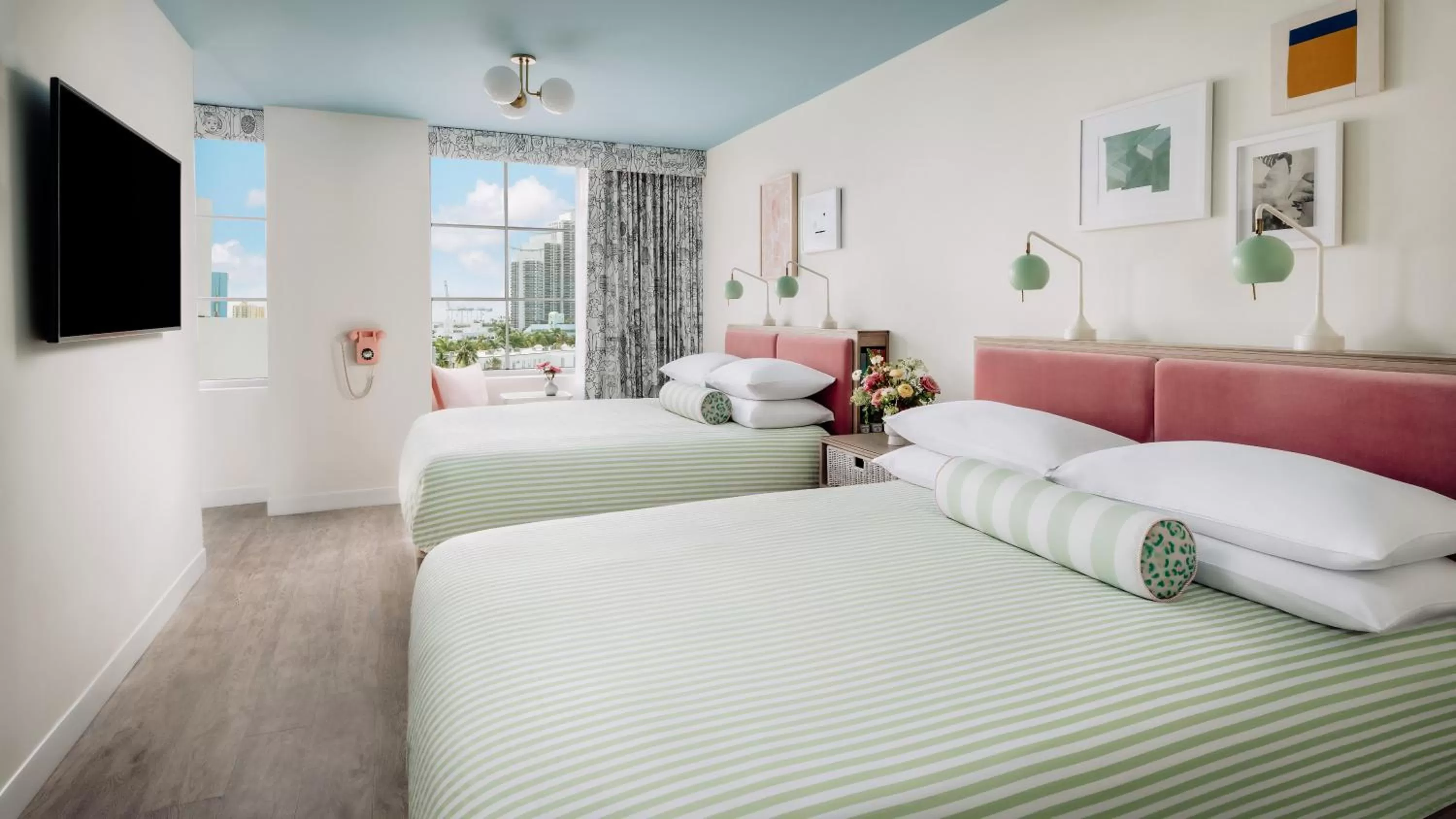 Two Queen Beds, Mobility Accessible with Roll-In Shower in The Goodtime Hotel, Miami Beach a Tribute Portfolio Hotel