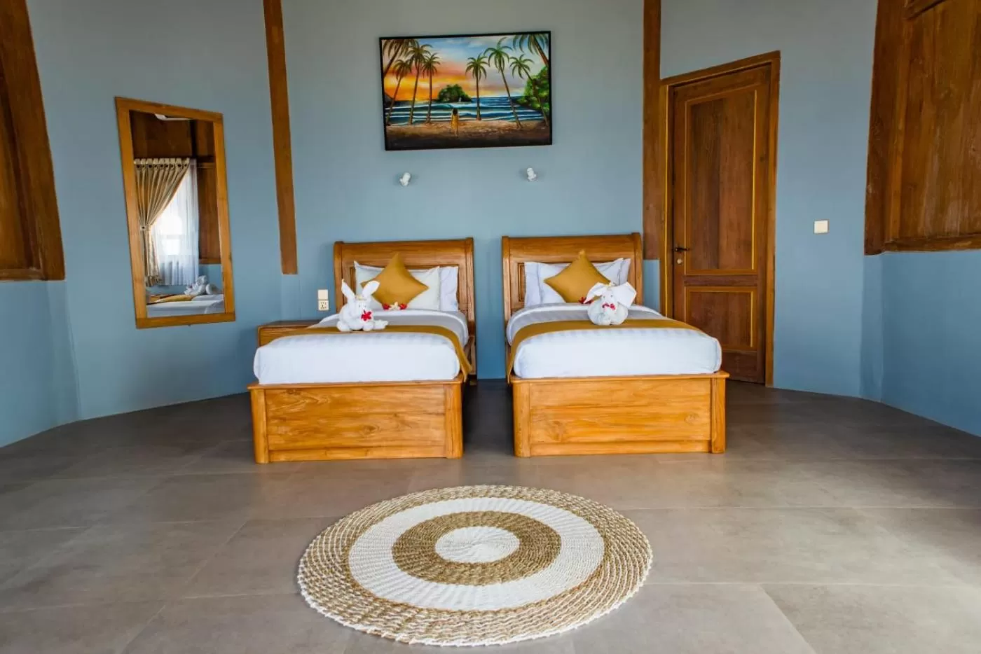 Grand Deluxe Twin Bungalow Beachfront View in Blue Harbor Beachfront Villas & Resto