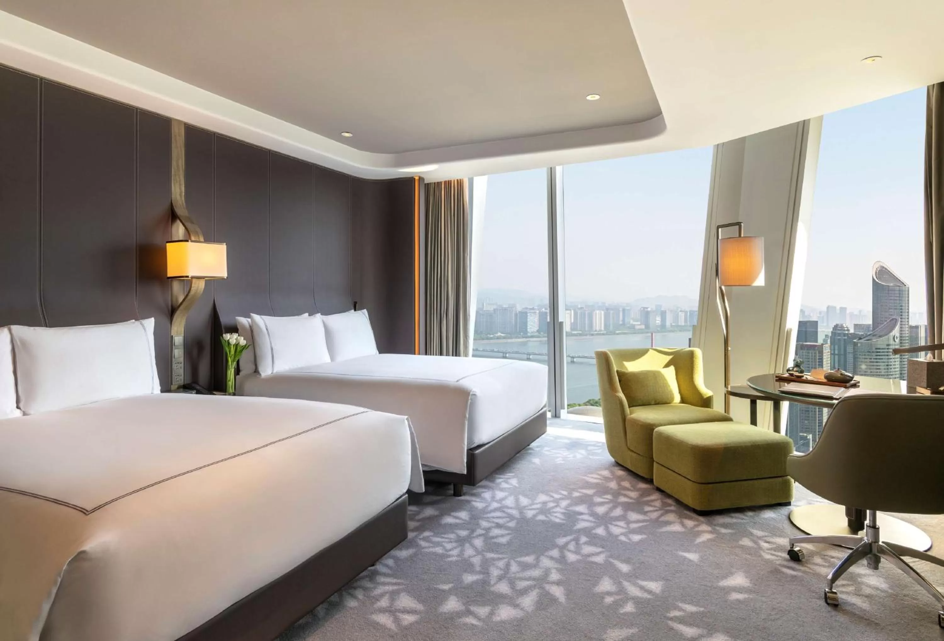 Queen Room with Two Queen Beds and River View in Conrad Hangzhou