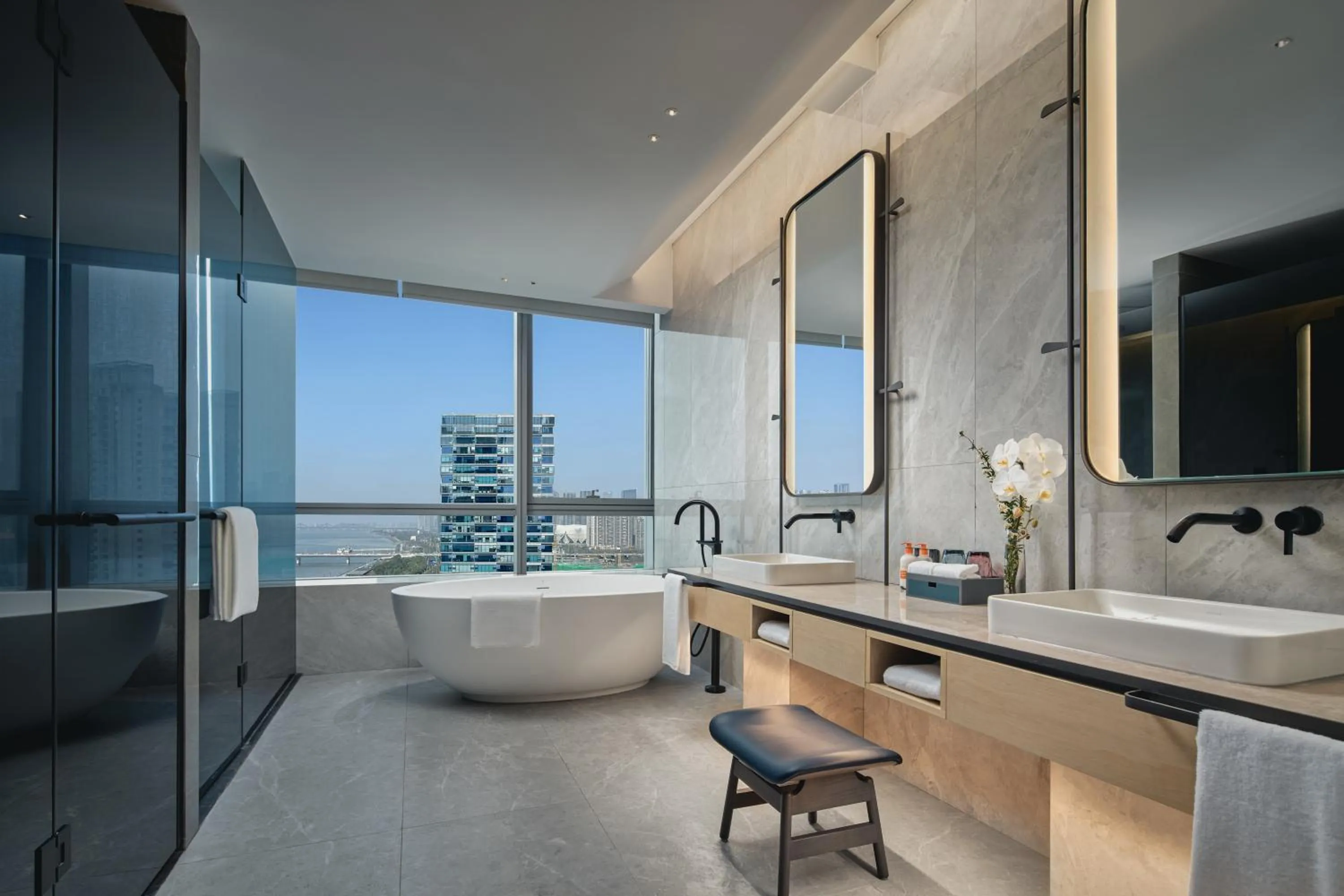 One-Bedroom King Suite with River View - Living and Dinning Area in Crowne Plaza Hangzhou Riverside, an IHG Hotel