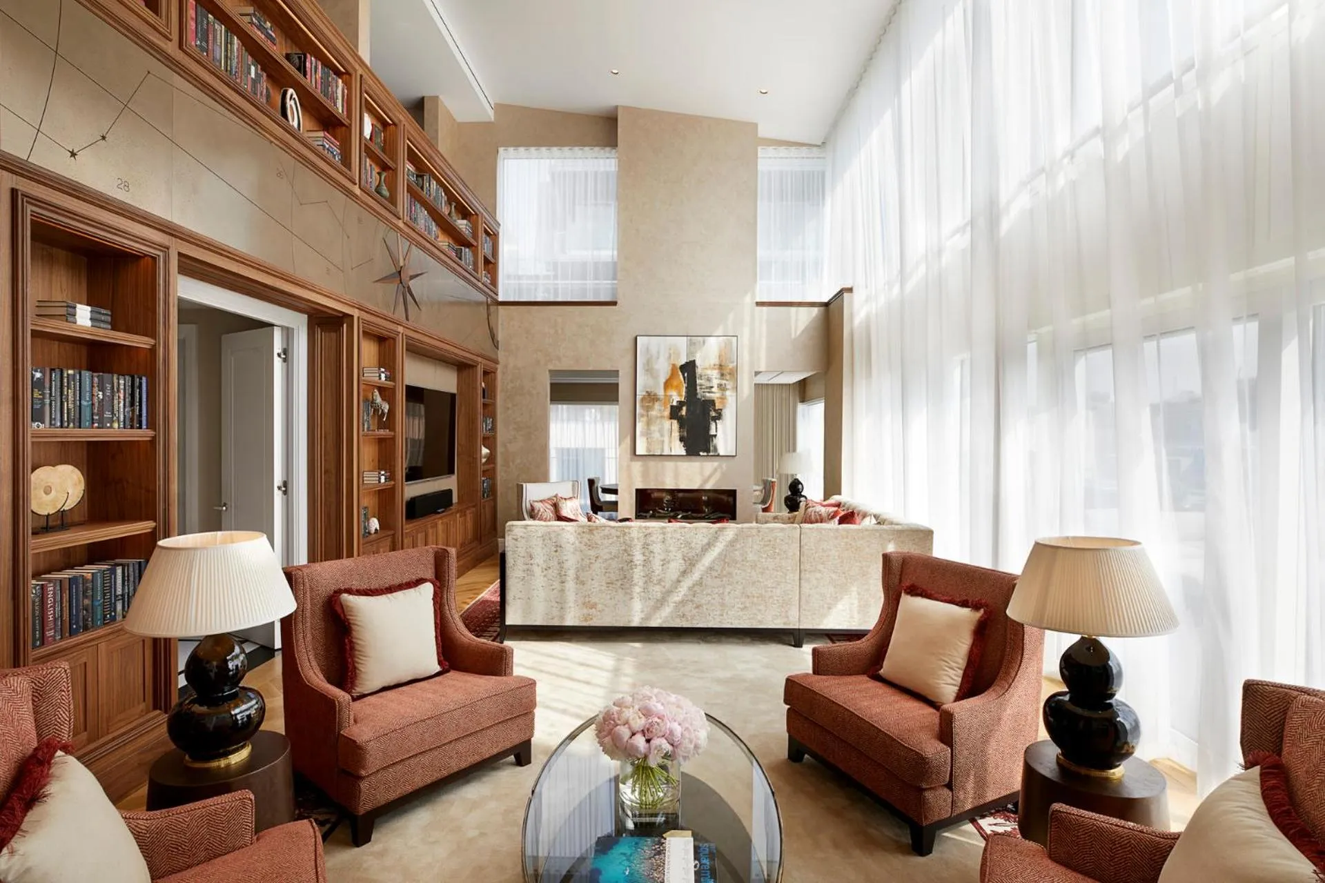 Library in Four Seasons Hotel London at Tower Bridge