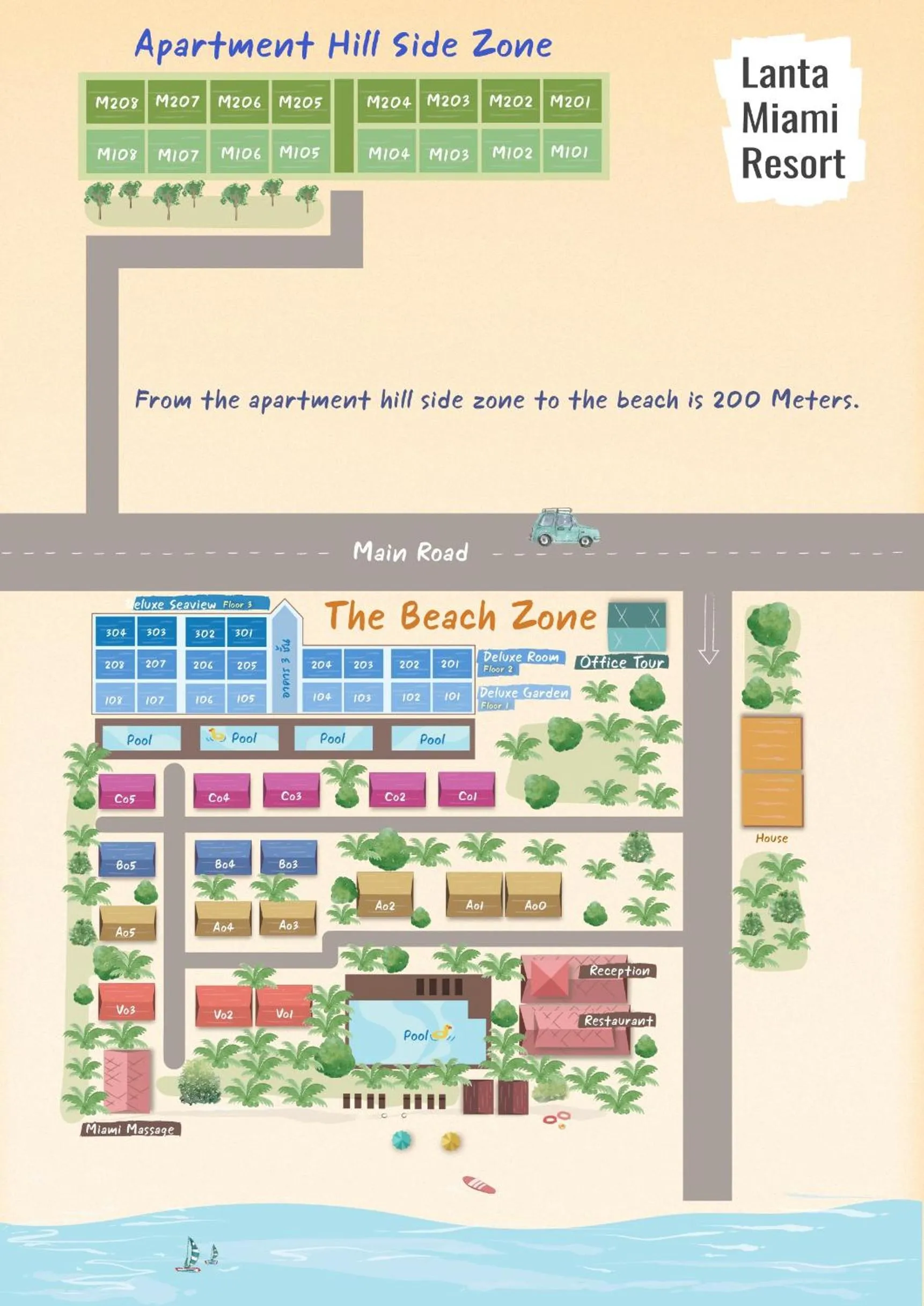 Apartment with Hillside in Lanta Miami Resort - SHA Extra Plus