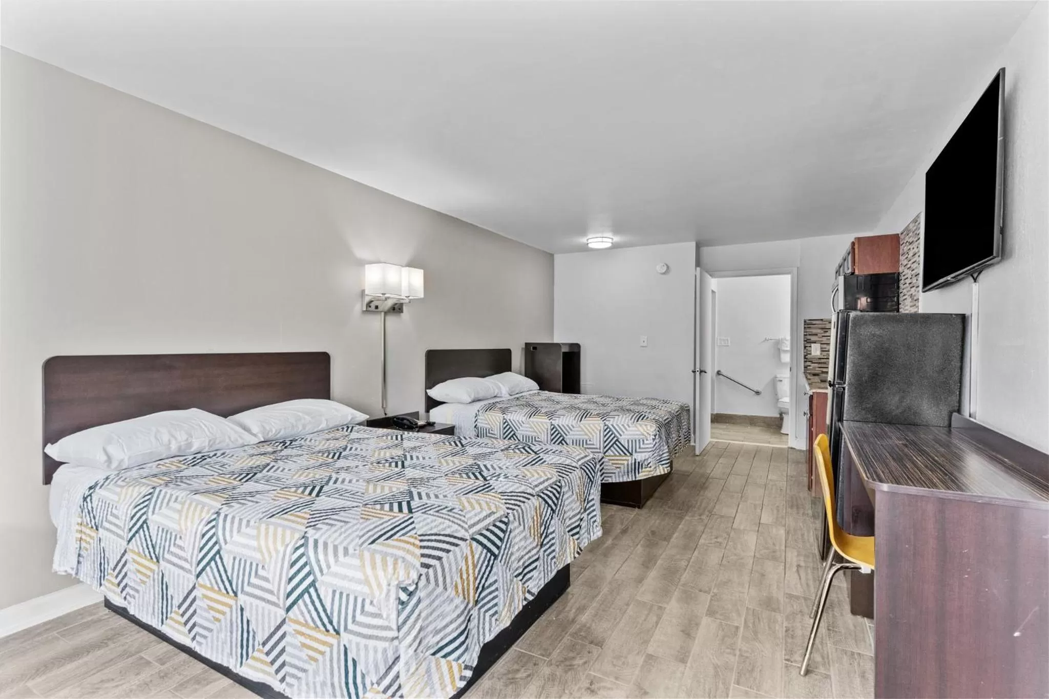 Queen Room with Two Queen Beds - Disability Access - Roll In Shower in Studio 6 Wilmington, NC