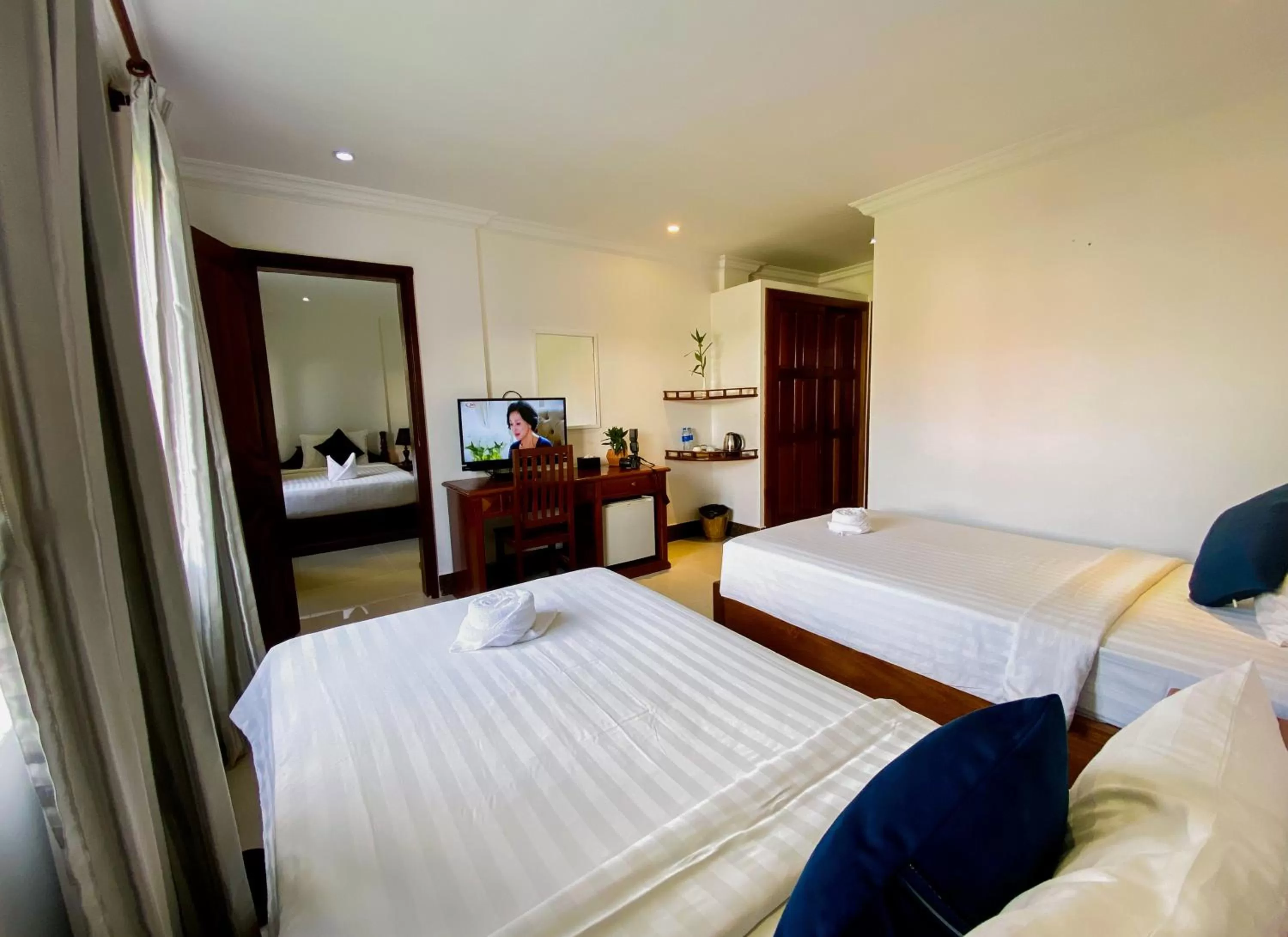 Family Connecting with City View  in The Blanc Residence