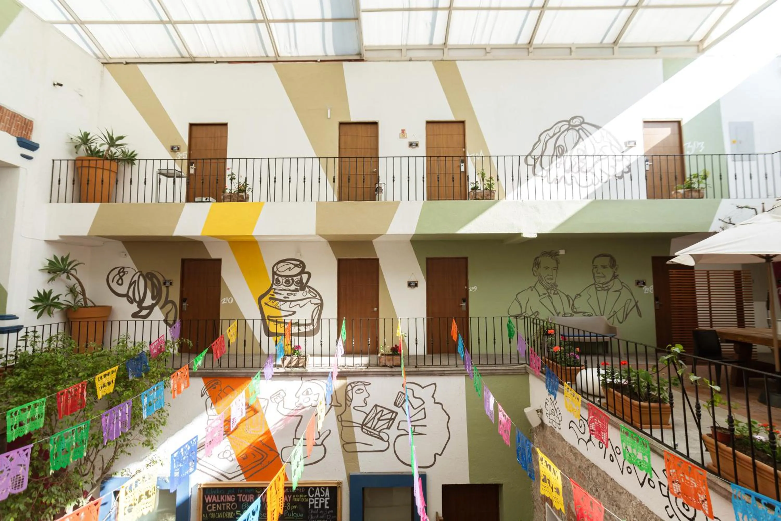 Inner courtyard view in Casa Pepe