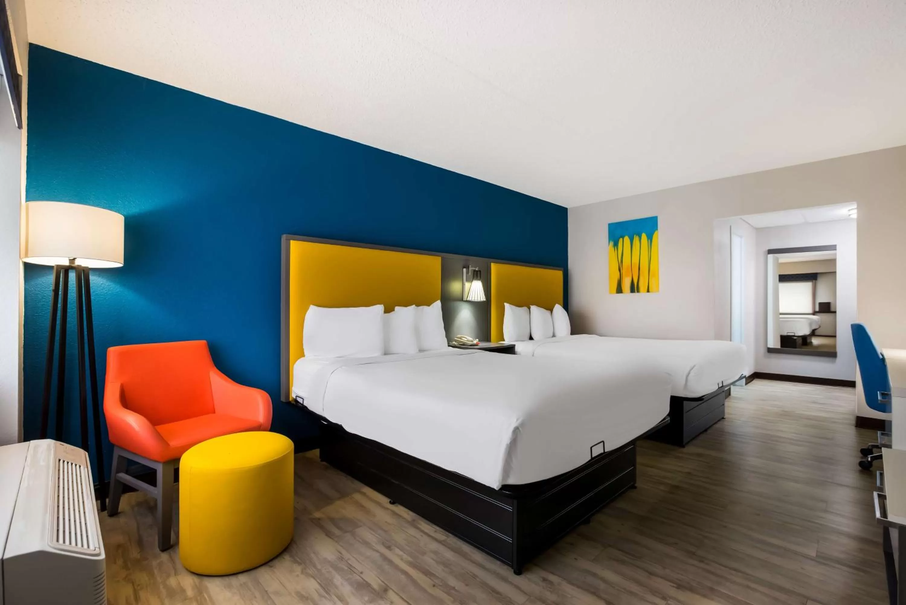 Queen Room with Two Queen Beds and Roll-In Shower - Mobility Accessible in Best Western Bordentown Inn