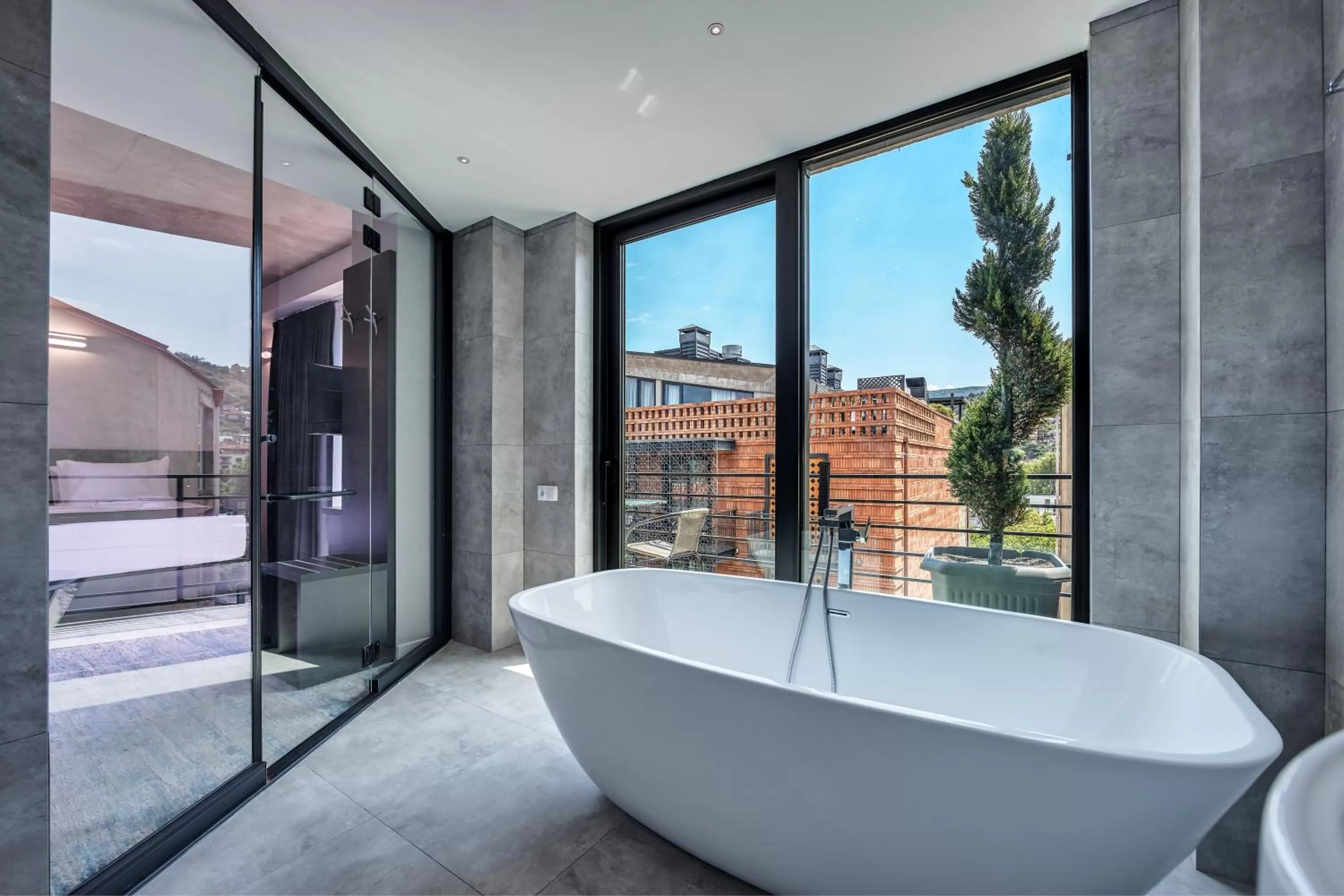 Bed, Bathroom in Mit Hotel Tbilisi