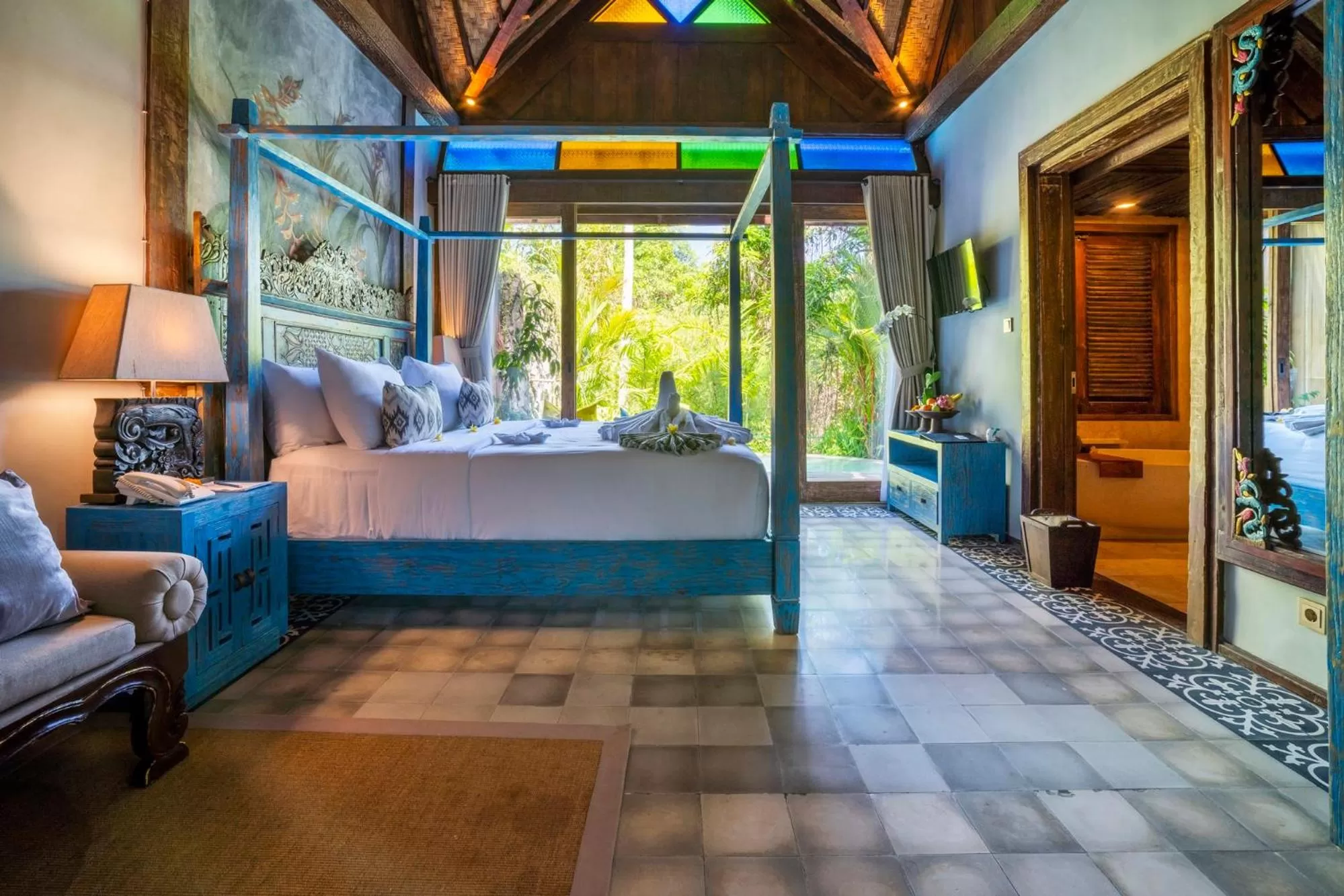 Bed in Menzel Villa Ubud