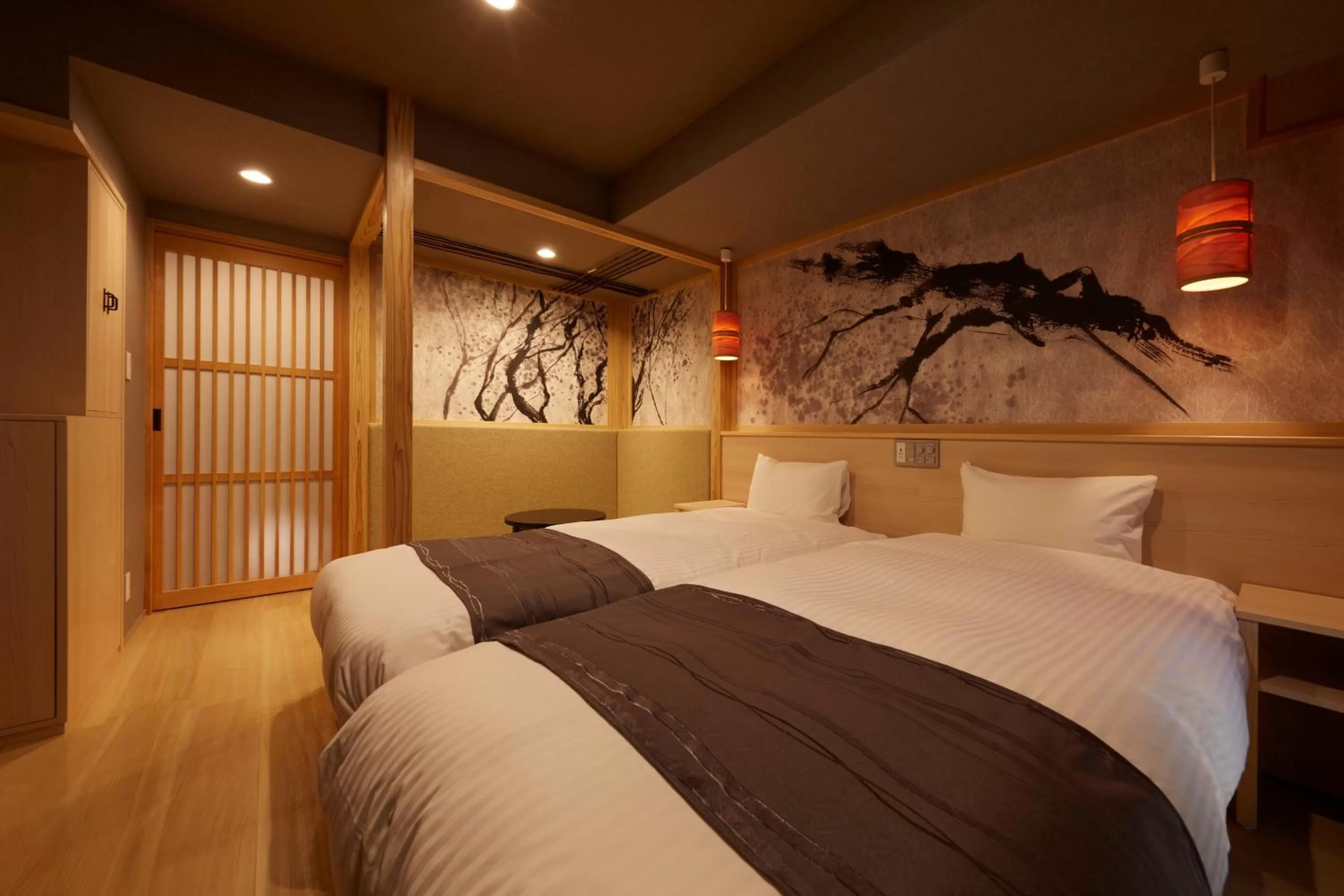 Japanese Modern Twin Room in Sakura Sky Hotel