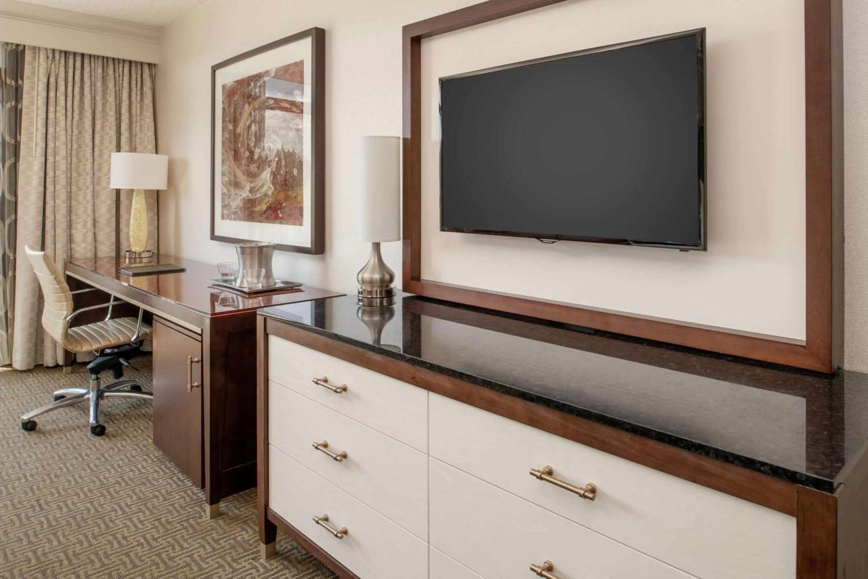 Two Queen Beds Hear Accessible Roll In Shower in Hilton Bellevue