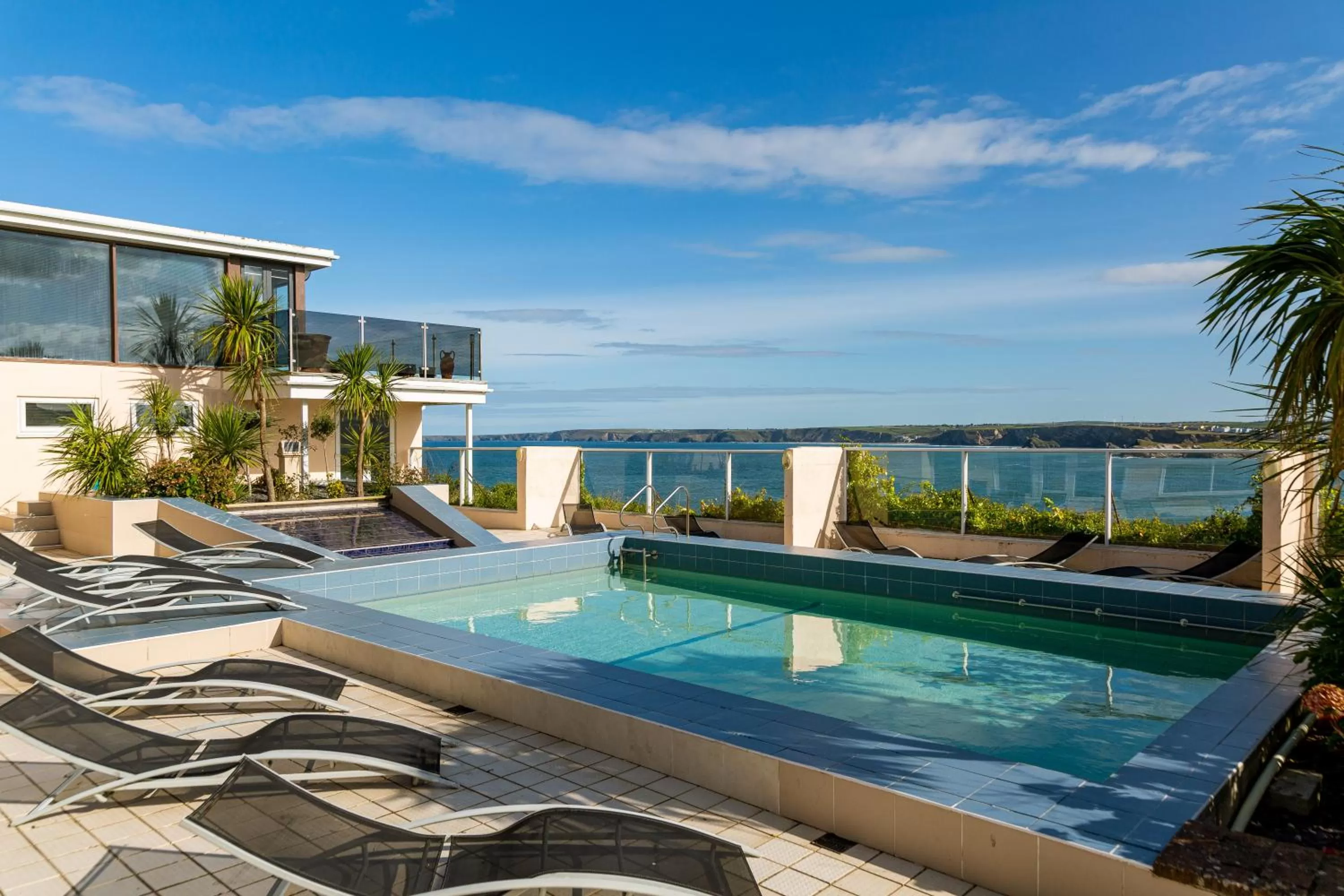 Pool view in Atlantic Hotel Newquay