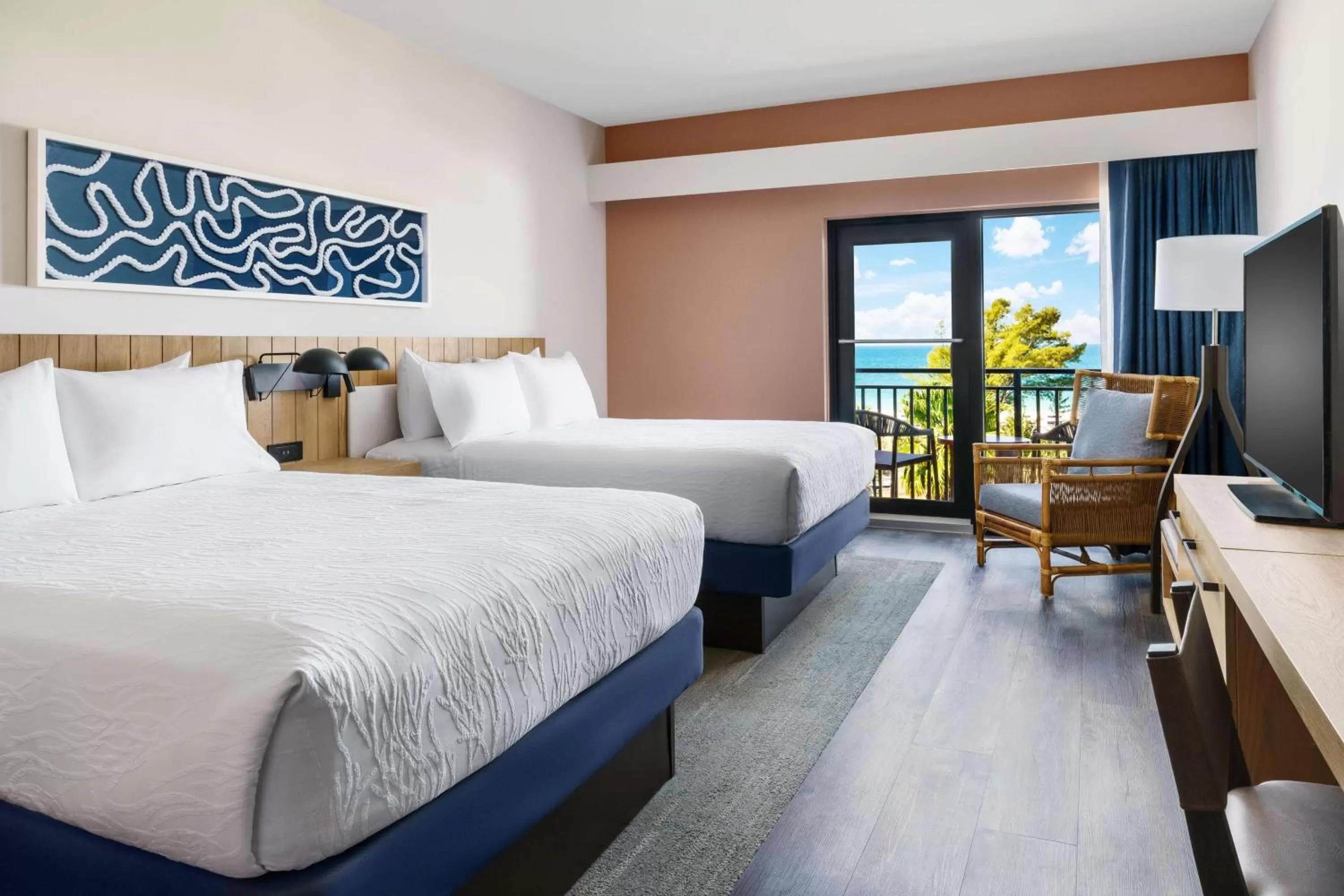 Queen Room with Two Queen Beds and Gulf View in Hilton Garden Inn St. Pete Beach, FL
