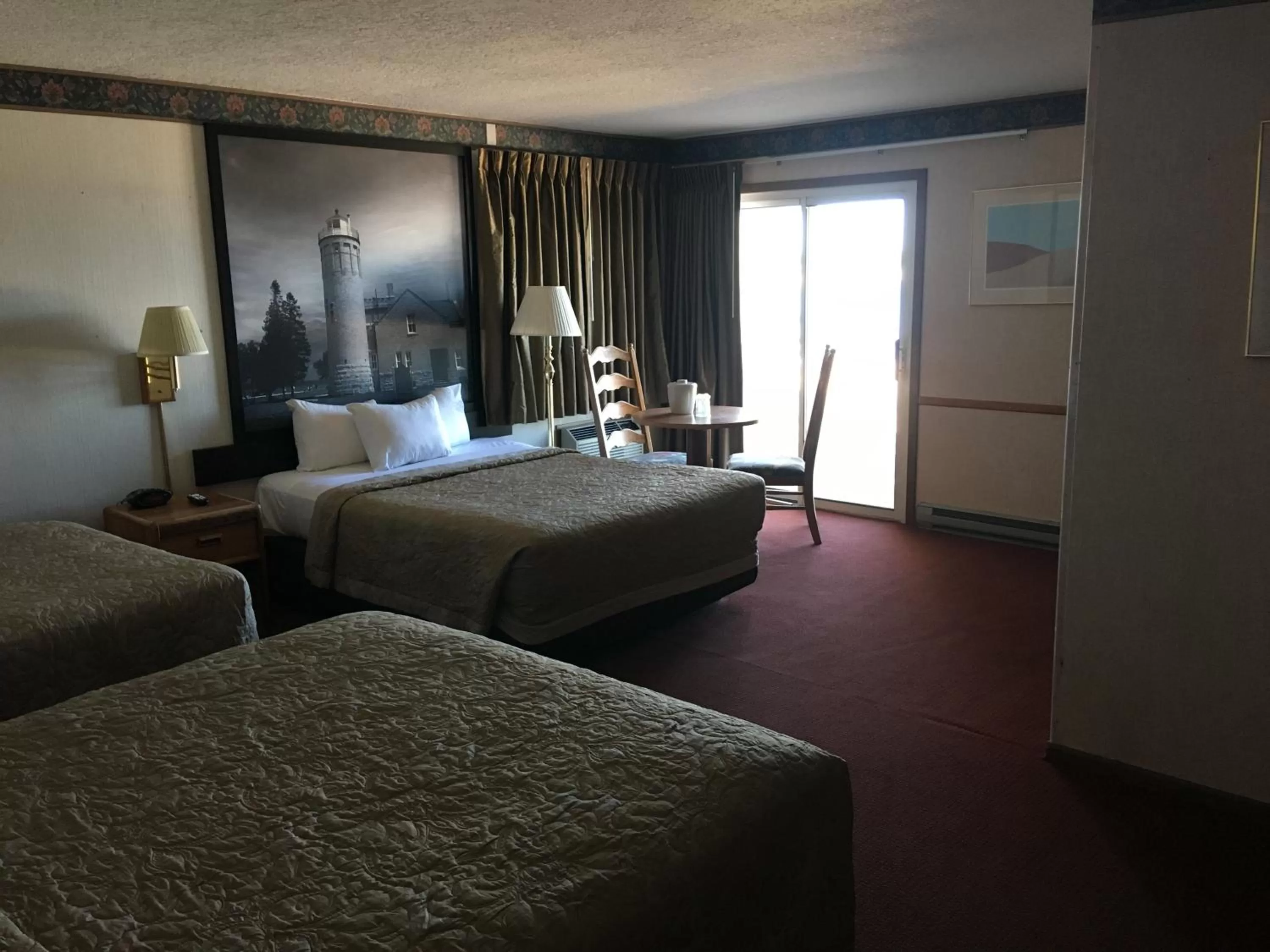 Lakefront Superior Queen Room with Three Queen Beds - Non-Smoking in Super 8 Beachfront by Wyndham Mackinaw City, MI