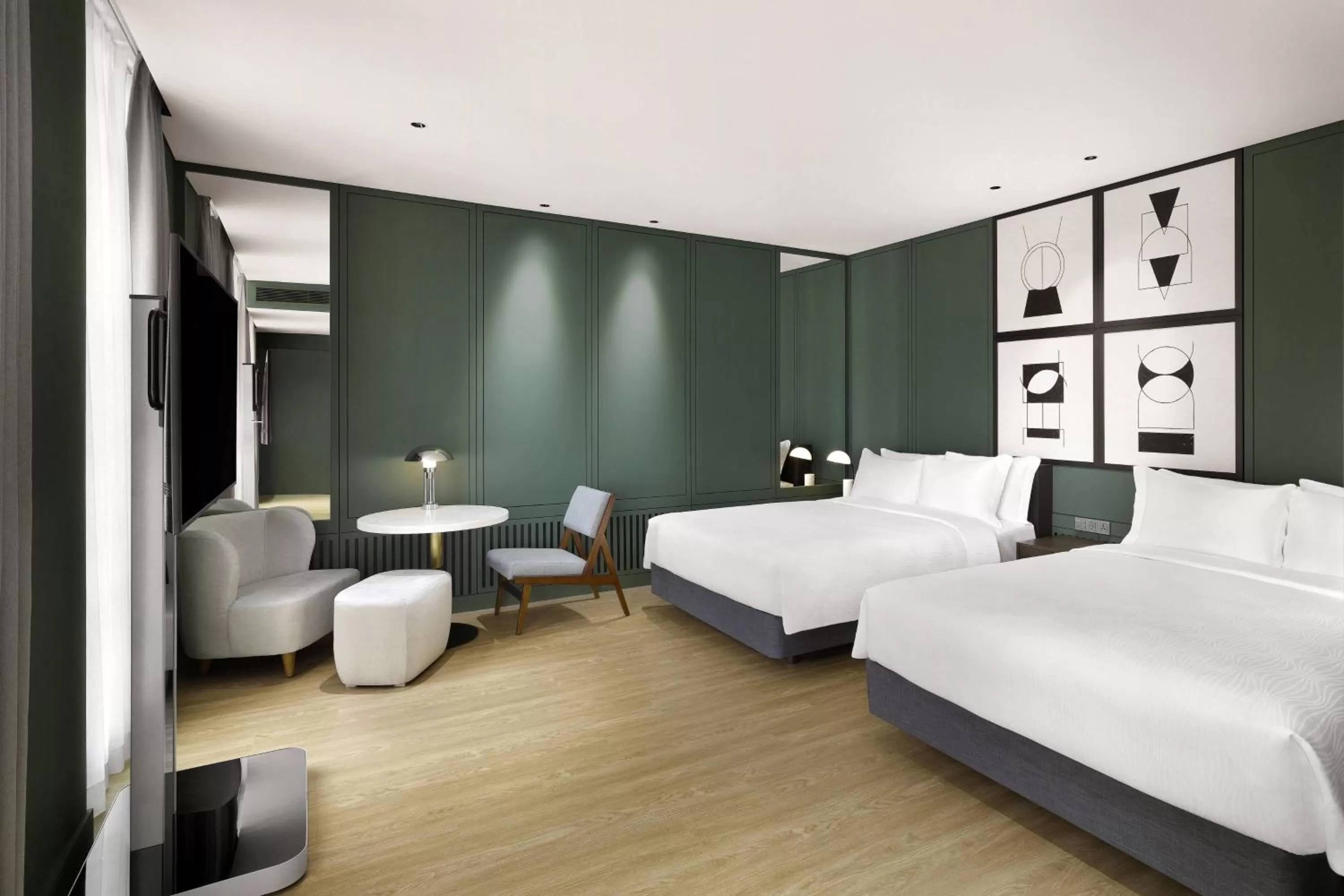 Premier Deluxe Family Guest room with 2 Double, City view in GRAVITY JOSUN Seoul Pangyo, Autograph Collection