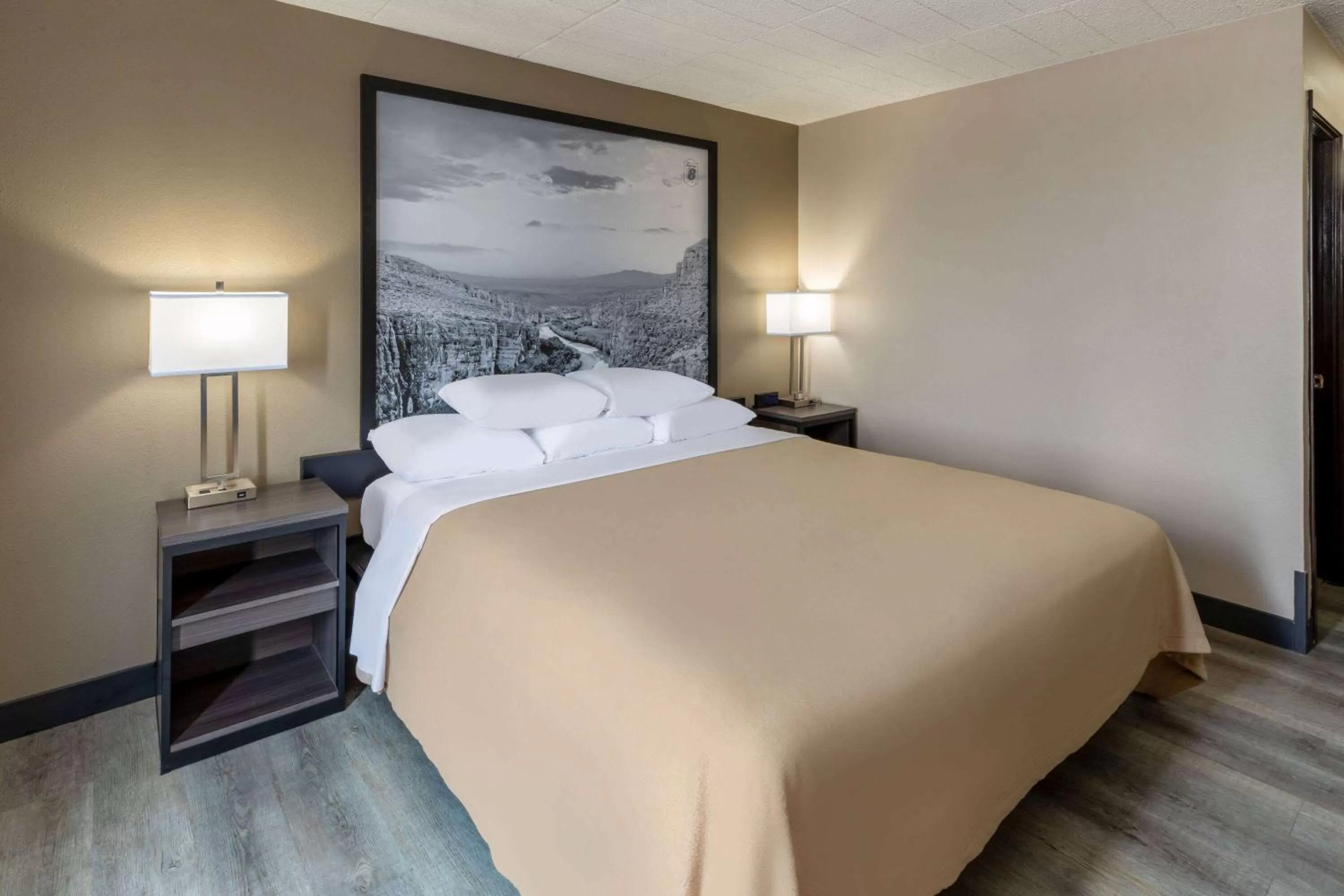 1 King Bed, Mobility Accessible Room, Roll In Shower, Non-Smoking in Super 8 by Wyndham Laredo