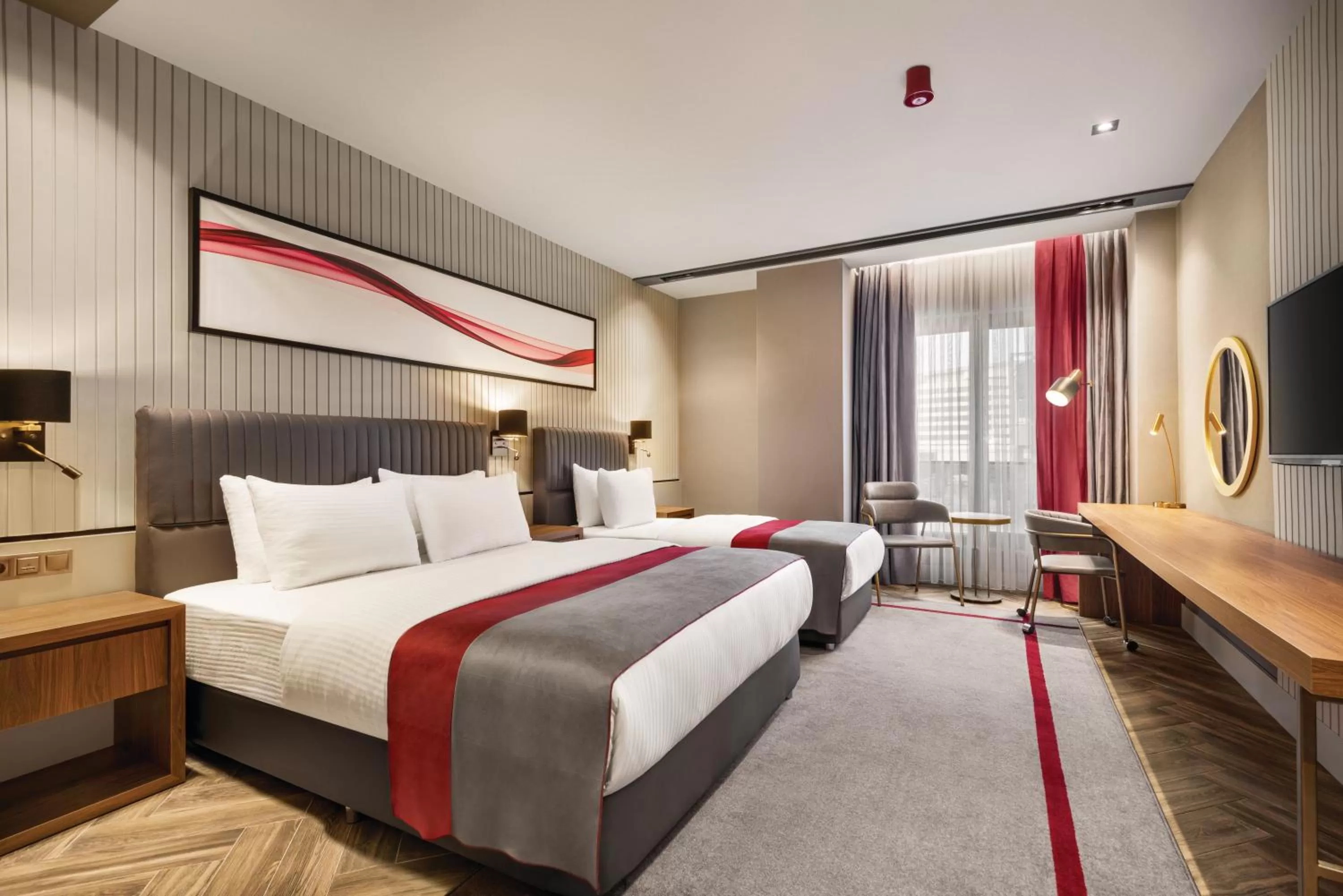 Superior Room with One Queen Bed and One Single Bed, Accessible -  Non-Smoking in Ramada by Wyndham Erzurum