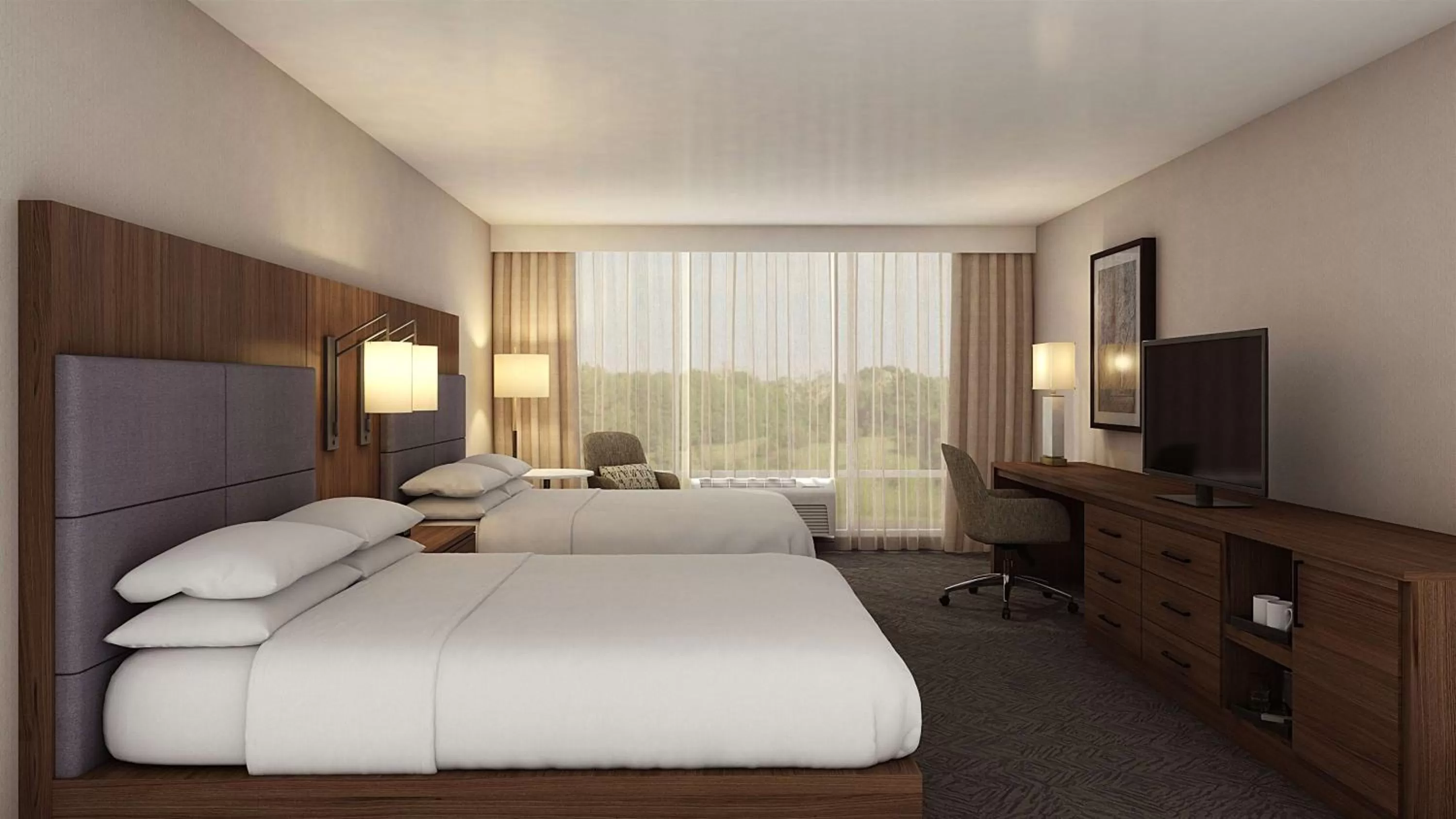 Queen Room with Two Queen Beds with Bath Tub - Mobility/Hearing Accessible in Doubletree By Hilton Lafayette East