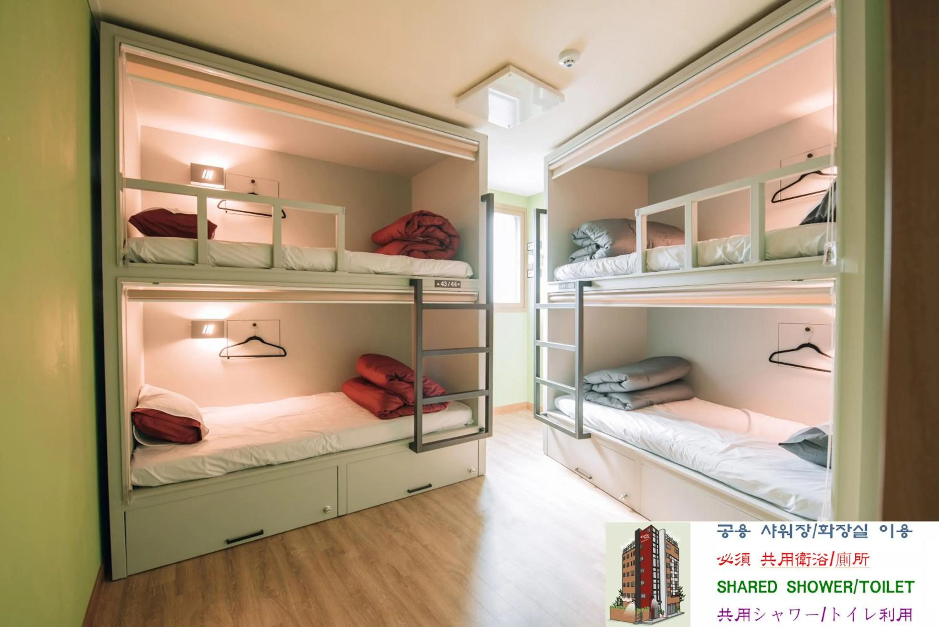 Economy Quadruple Room with Shared Bathroom in Daegu Midtown Hostel