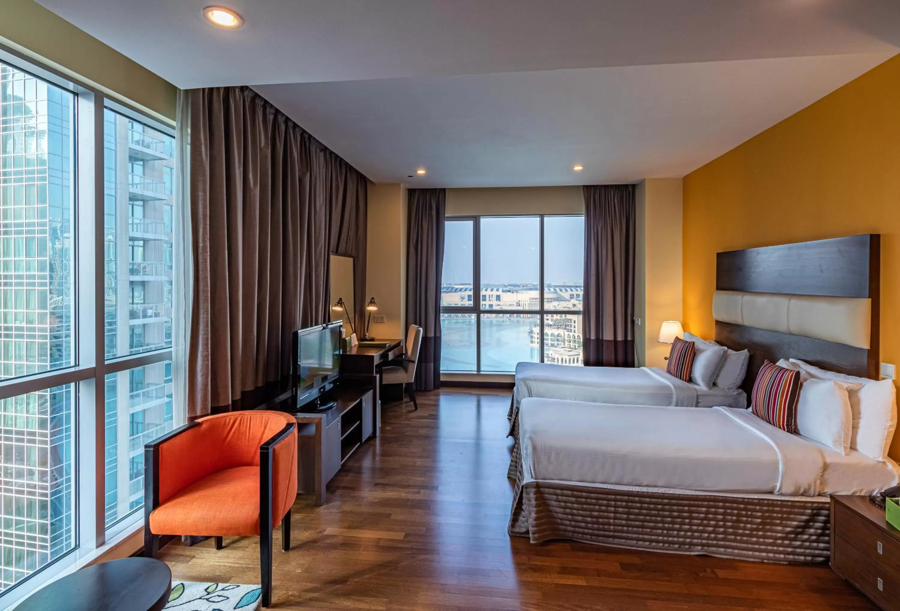 Premium Twin Studio, Burj Khalifa/Fountain View, Non-Smoking, Complimentary Transfer to Kite Beach, Dubai Mall and Metro Station in Ramada by Wyndham Downtown Dubai