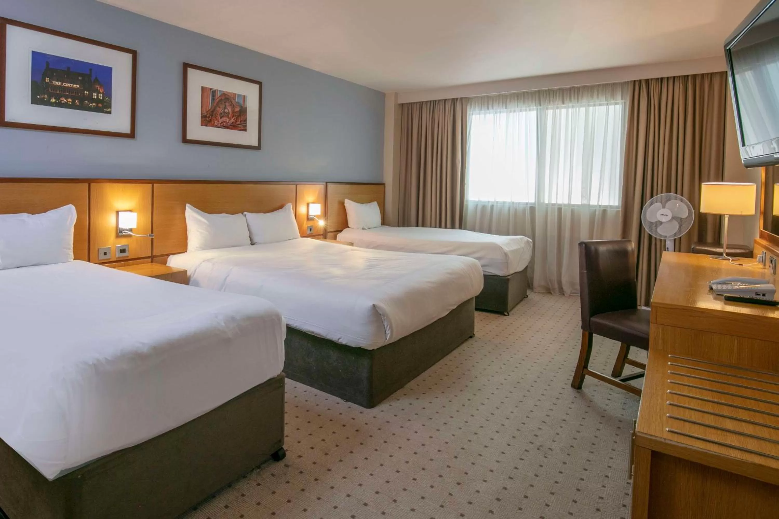 Family Room with Double Bed and Twin Beds in The Crown London Hotel, Cricklewood North West London, WorldHotels Distinctive