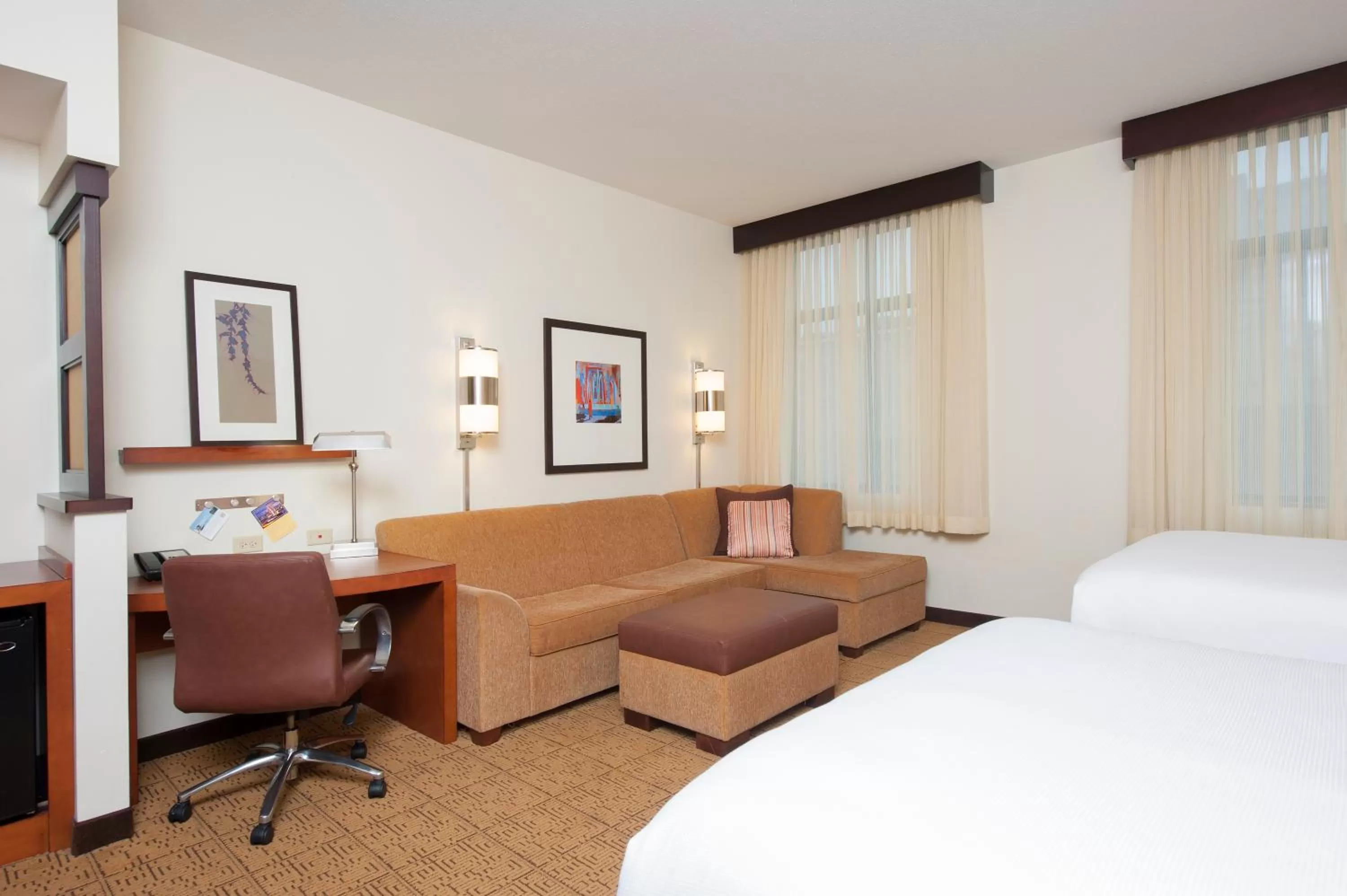 Queen Room with Two Queen Beds with Sofa Bed and Roll-In Shower - Disability Access in Hyatt Place Des Moines Downtown
