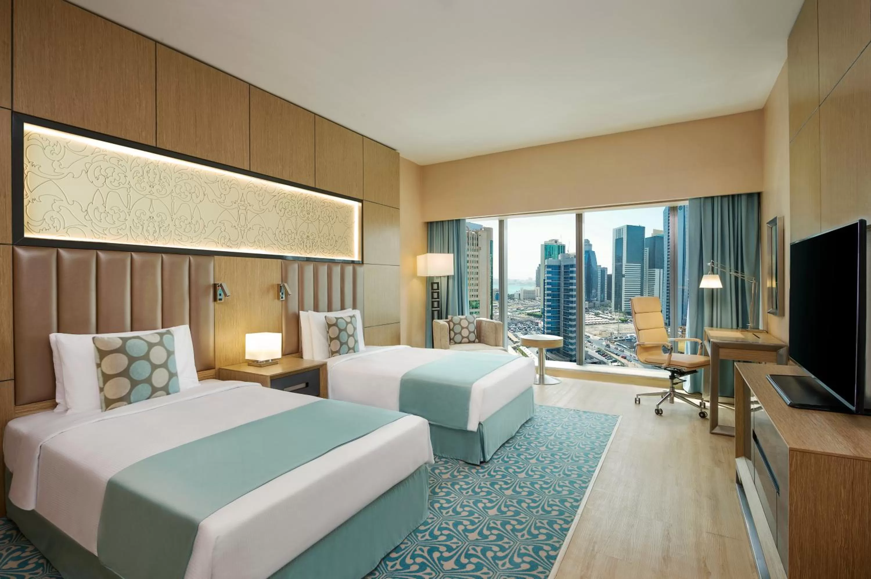 Deluxe Twin Room with Sea View - Smoking in Wyndham Doha West Bay