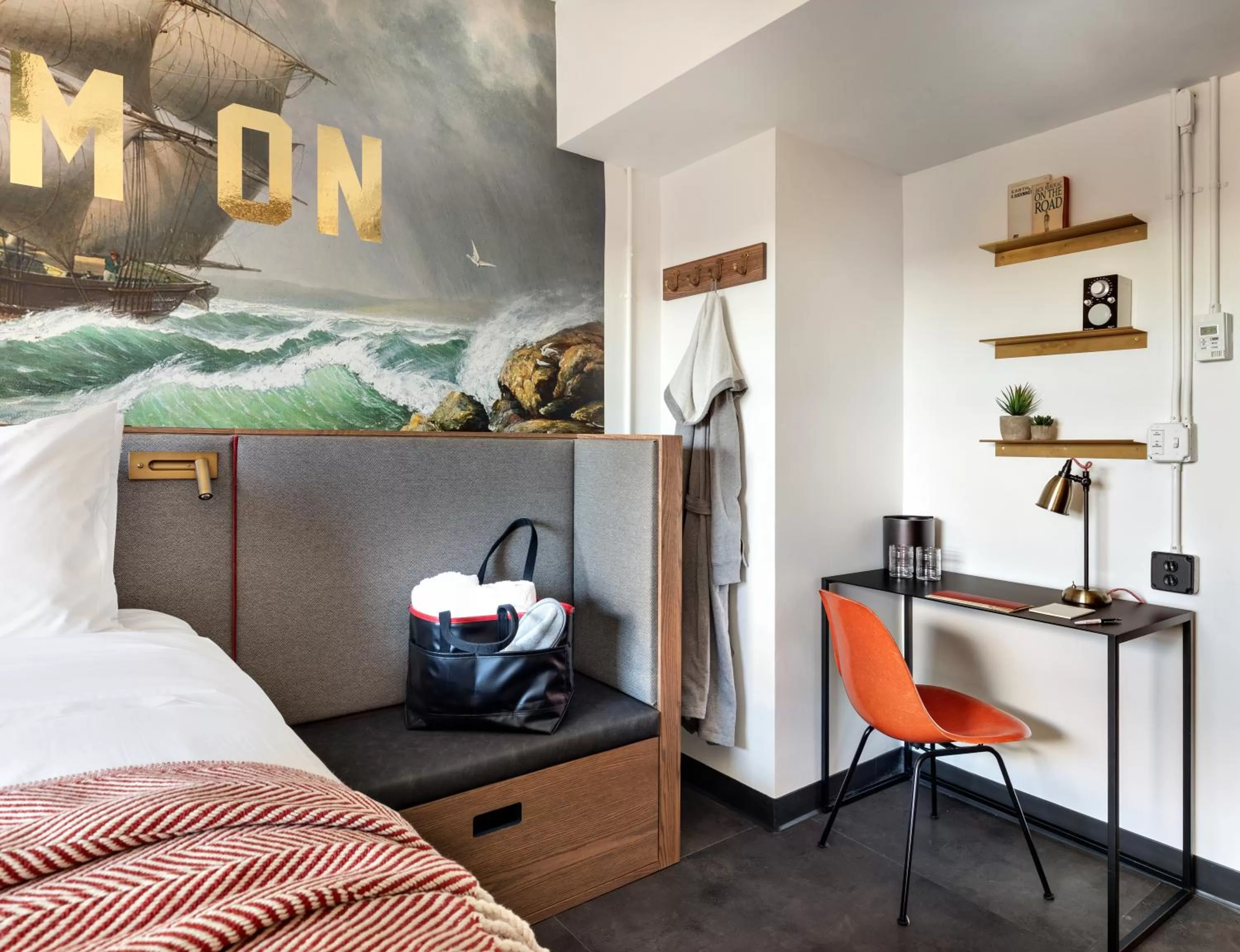 Accessible King Room Bathroom Down the Hall in The Revolution Hotel