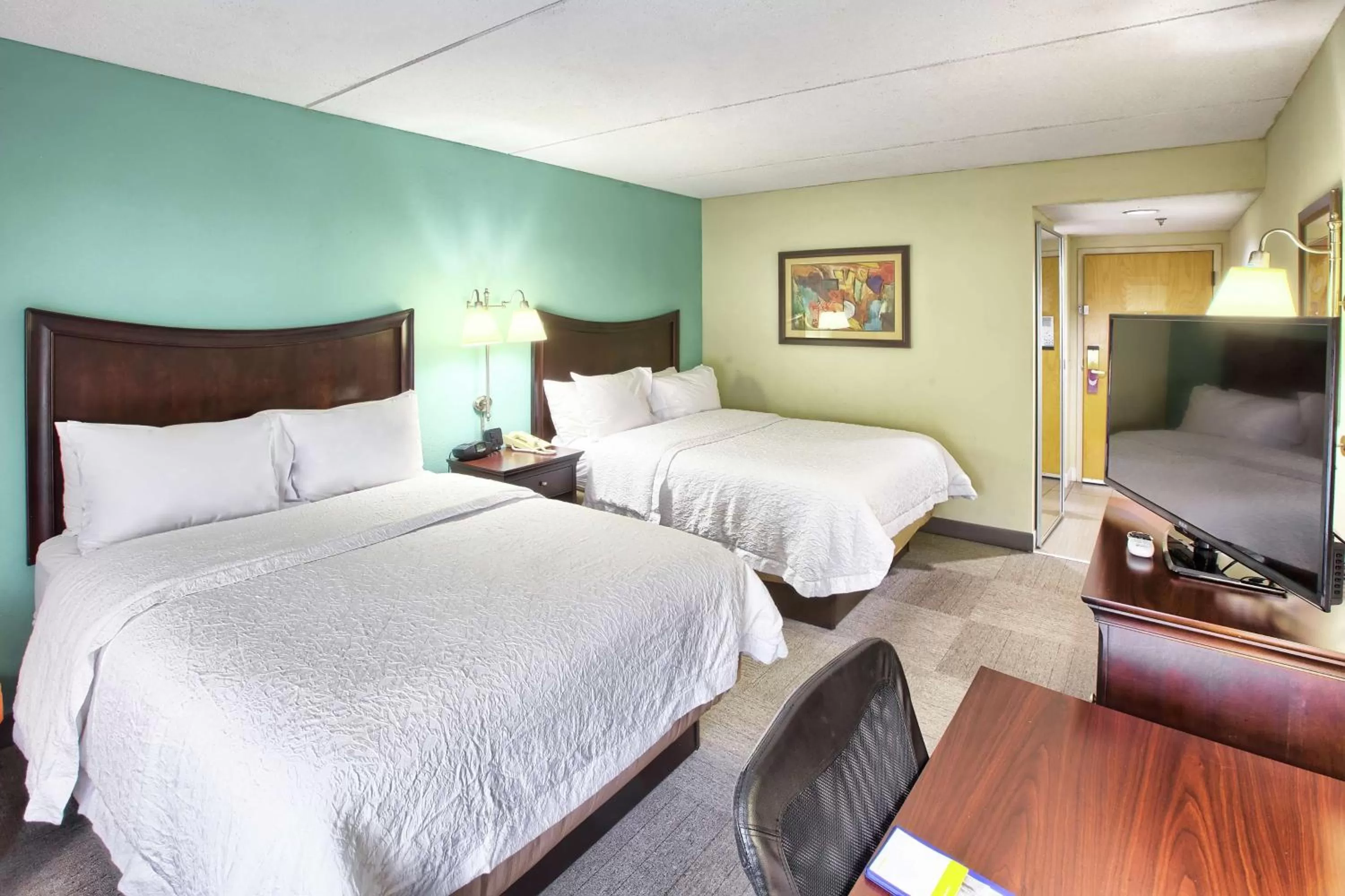 Queen Room with Two Queen Beds - Non-Smoking - Mobility/Hearing Accessible in Hampton Inn Raleigh/Garner
