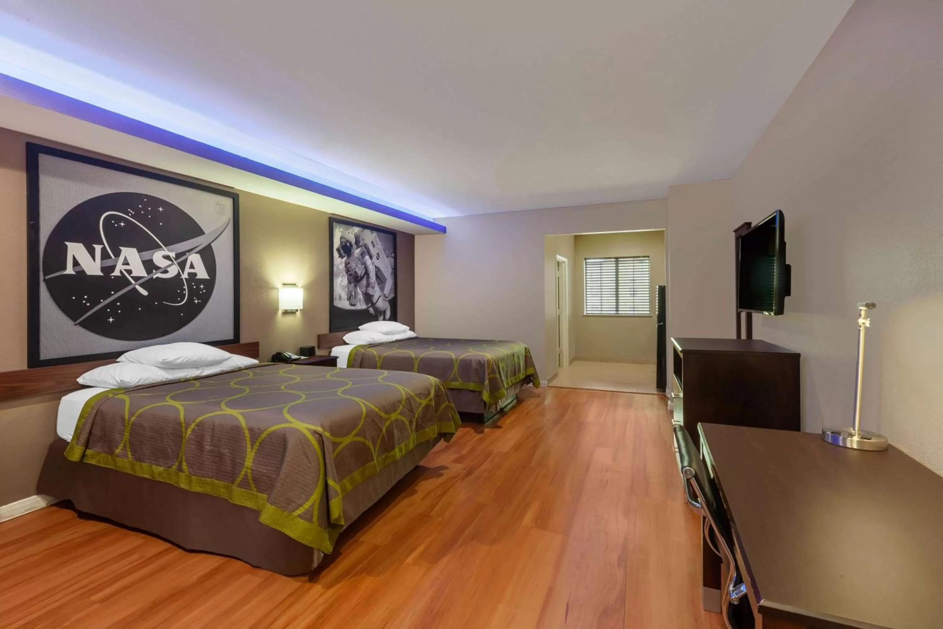 Queen Room with Two Queen Beds and Roll-In Shower - Mobility/Hearing Accessible - Non-Smoking in Super 8 by Wyndham Houston Northwest Cypress