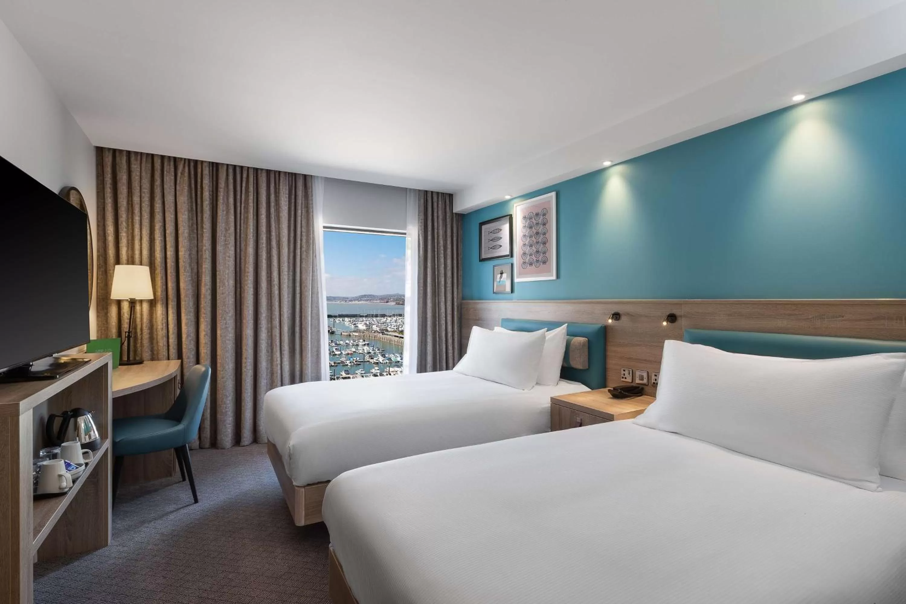 Twin Room with View in Hampton By Hilton Torquay