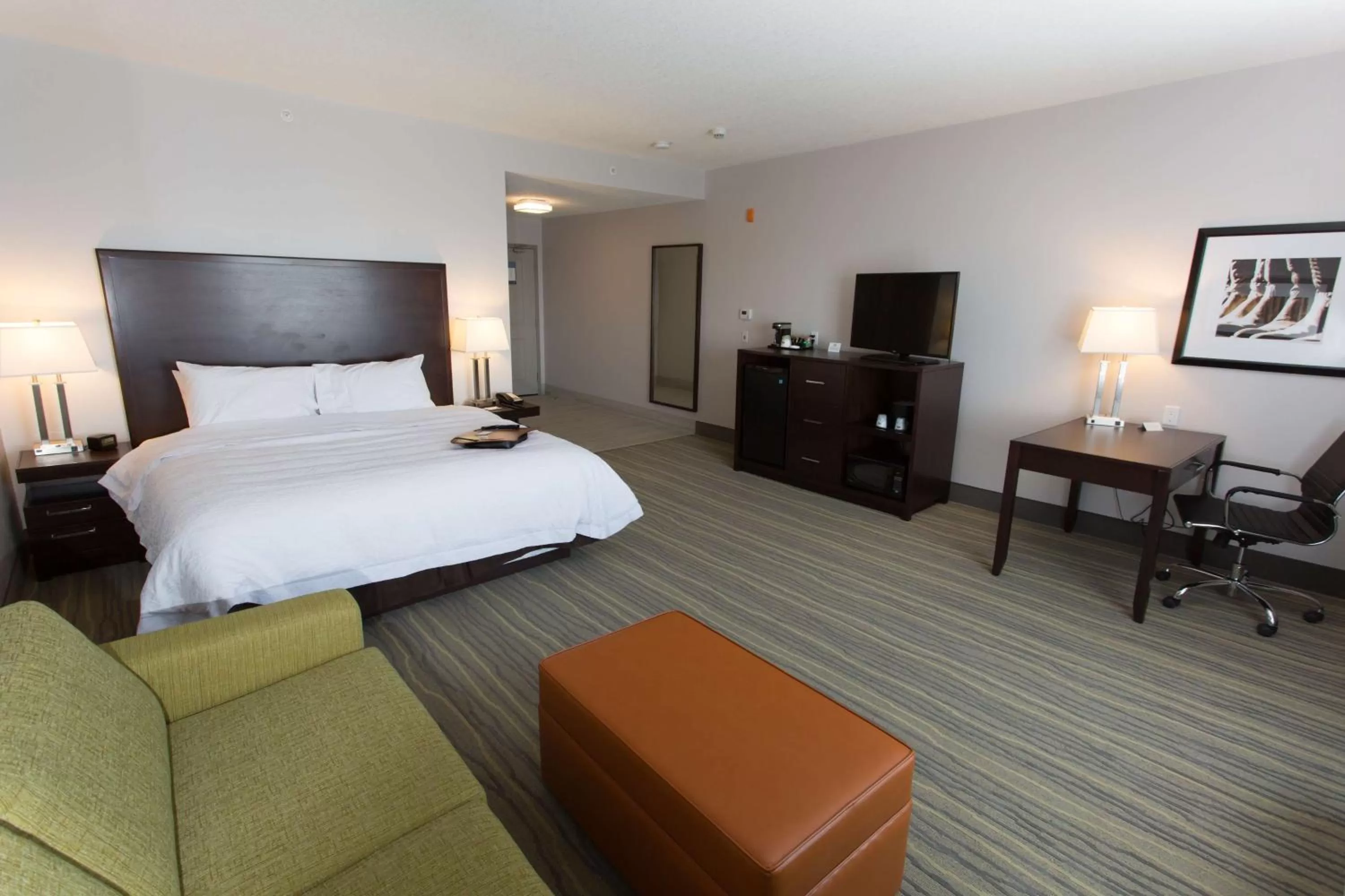 King Room with Roll-In Shower - Mobility and Hearing Access/Non-Smoking in Hampton Inn by Hilton Lloydminster