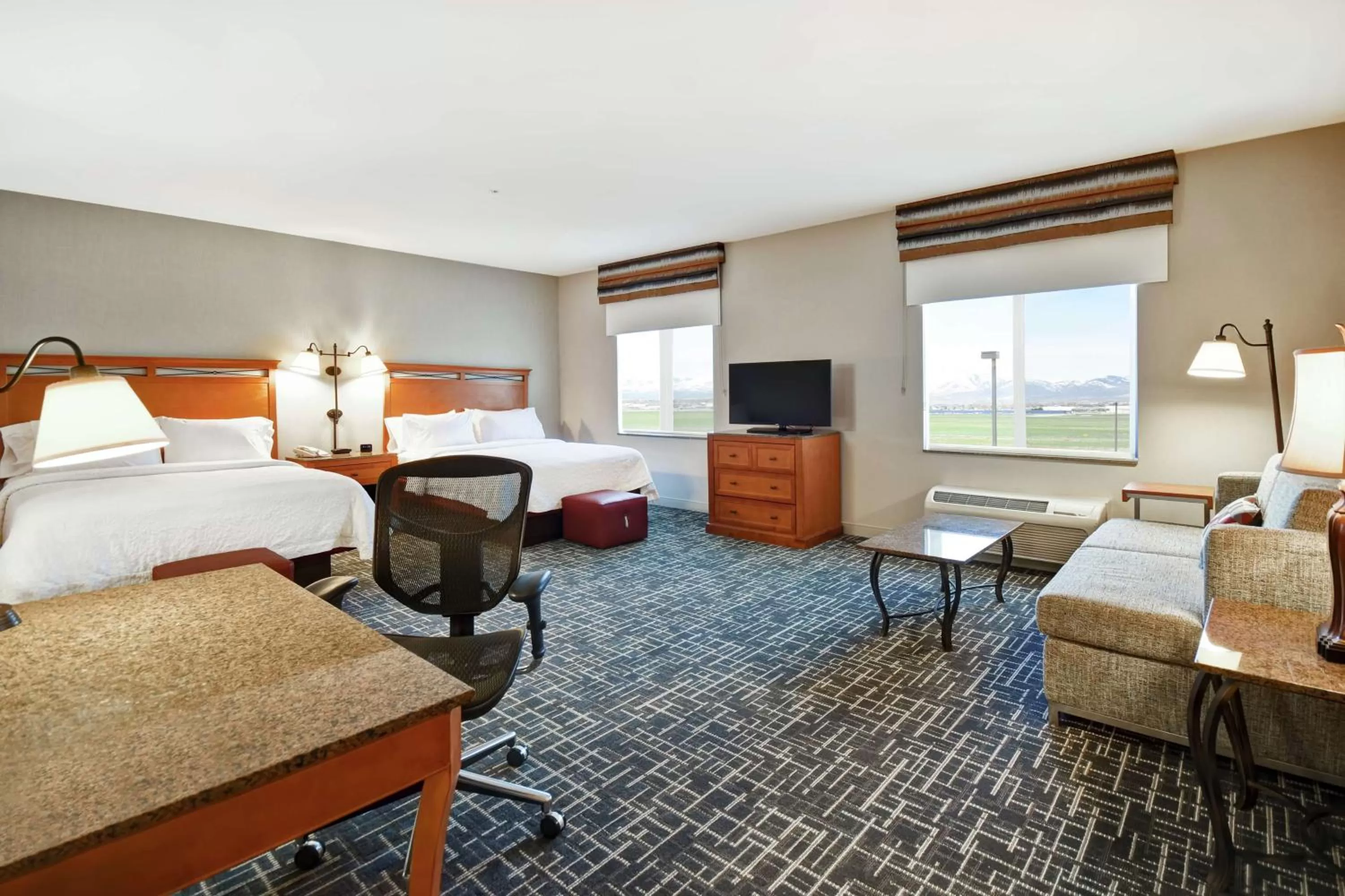 Queen Studio Suite with Two Queen Beds and Sofa Bed - Non-Smoking in Hampton Inn & Suites Salt Lake City-West Jordan