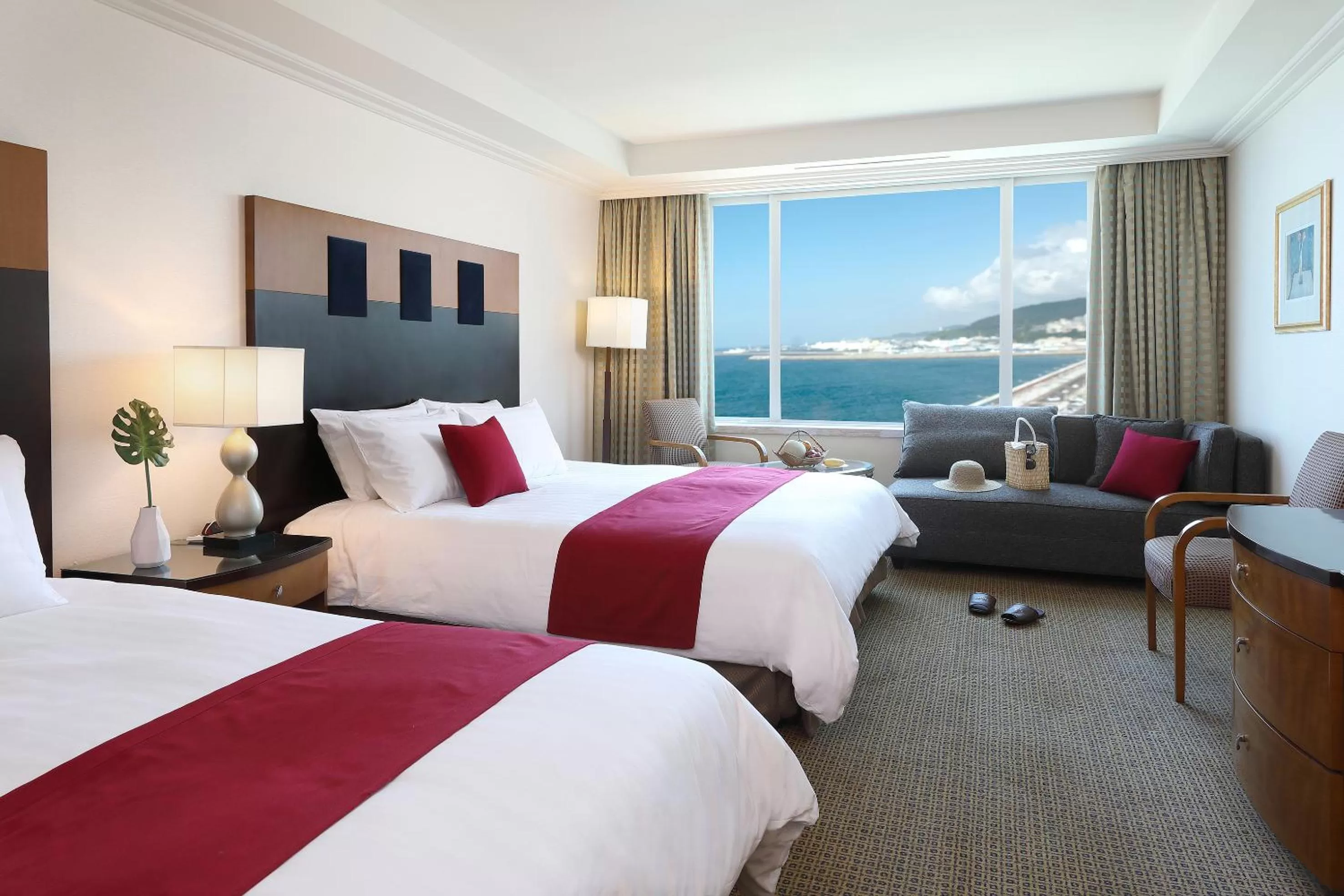 Harbor Family Twin Room with Harbor View - 2 Double in Ramada Plaza by Wyndham Jeju Ocean Front