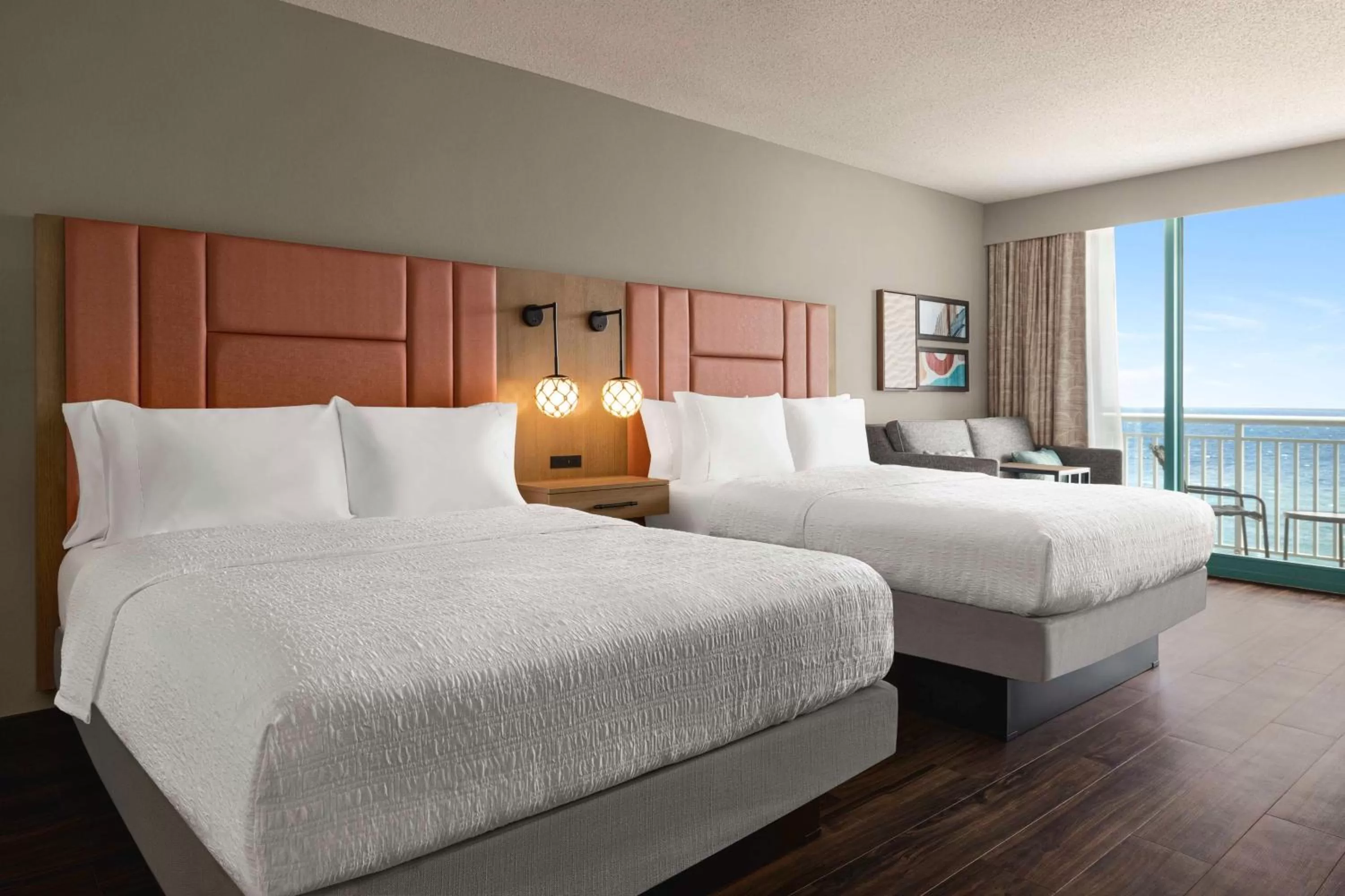 Queen Room with Two Queen Beds and Sofa Bed and Bath Tub - Oceanfront in Hampton Inn Virginia Beach-Oceanfront South